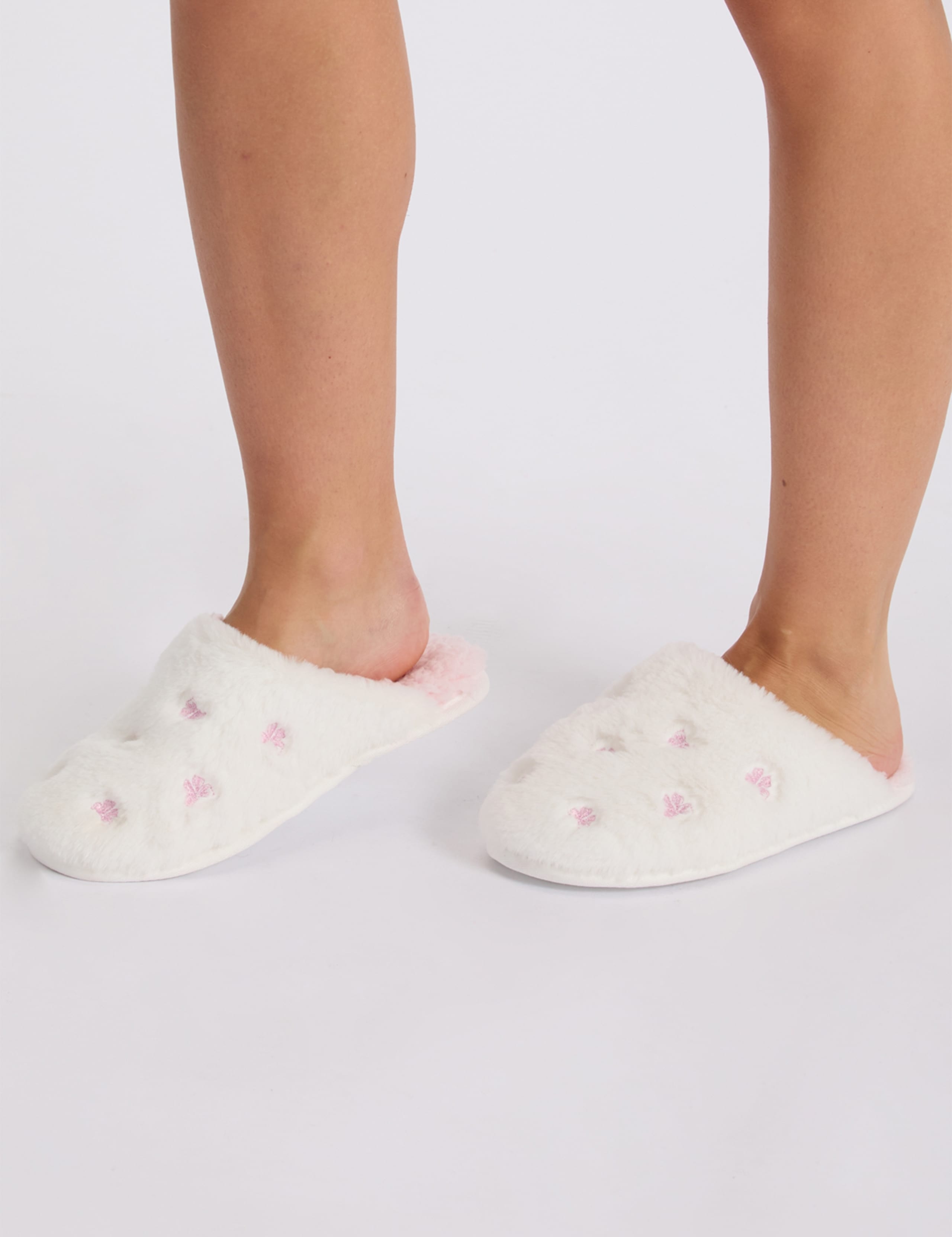 Fluffy Bow Mule Slippers 4 of 6