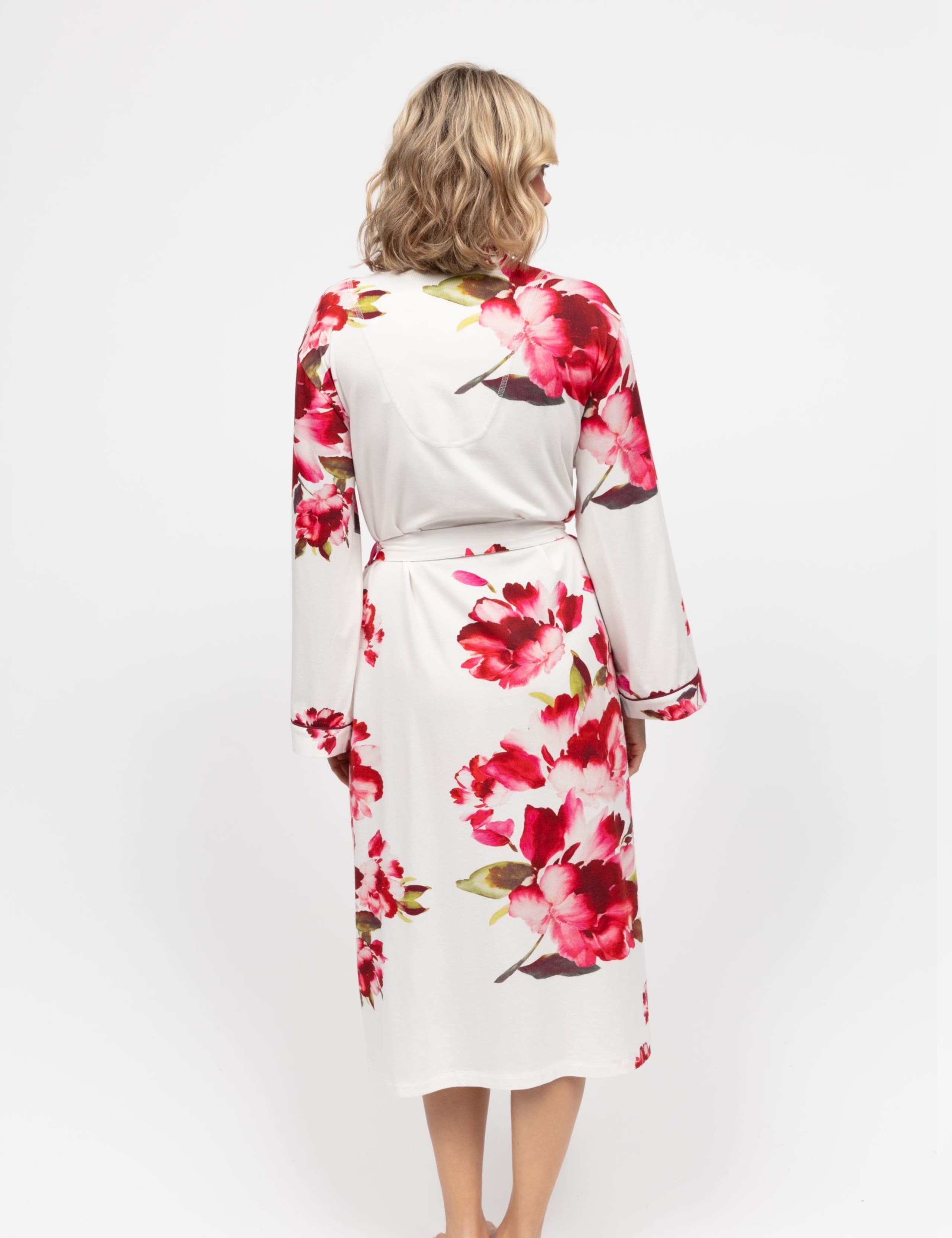 Cotton Modal Floral Dressing Gown 3 of 3
