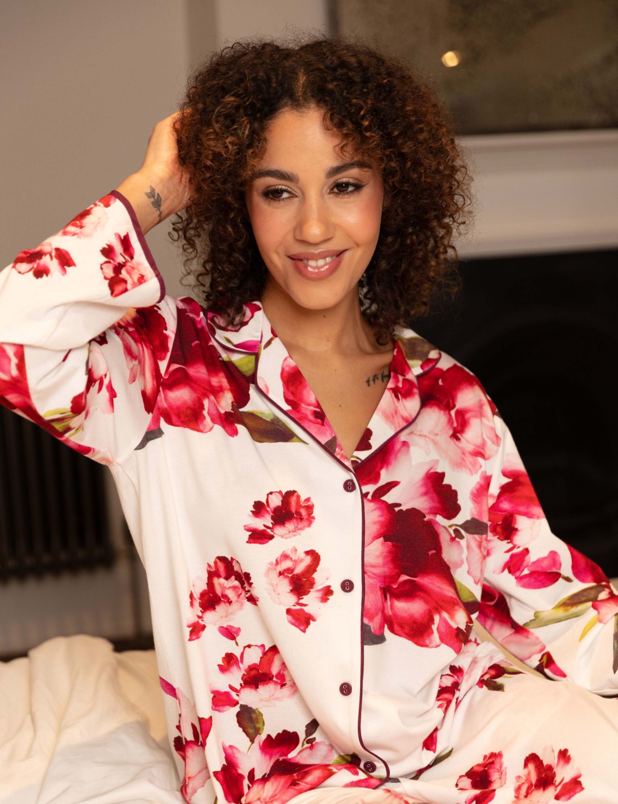 Jersey Floral Print Pyjama Top 3 of 4