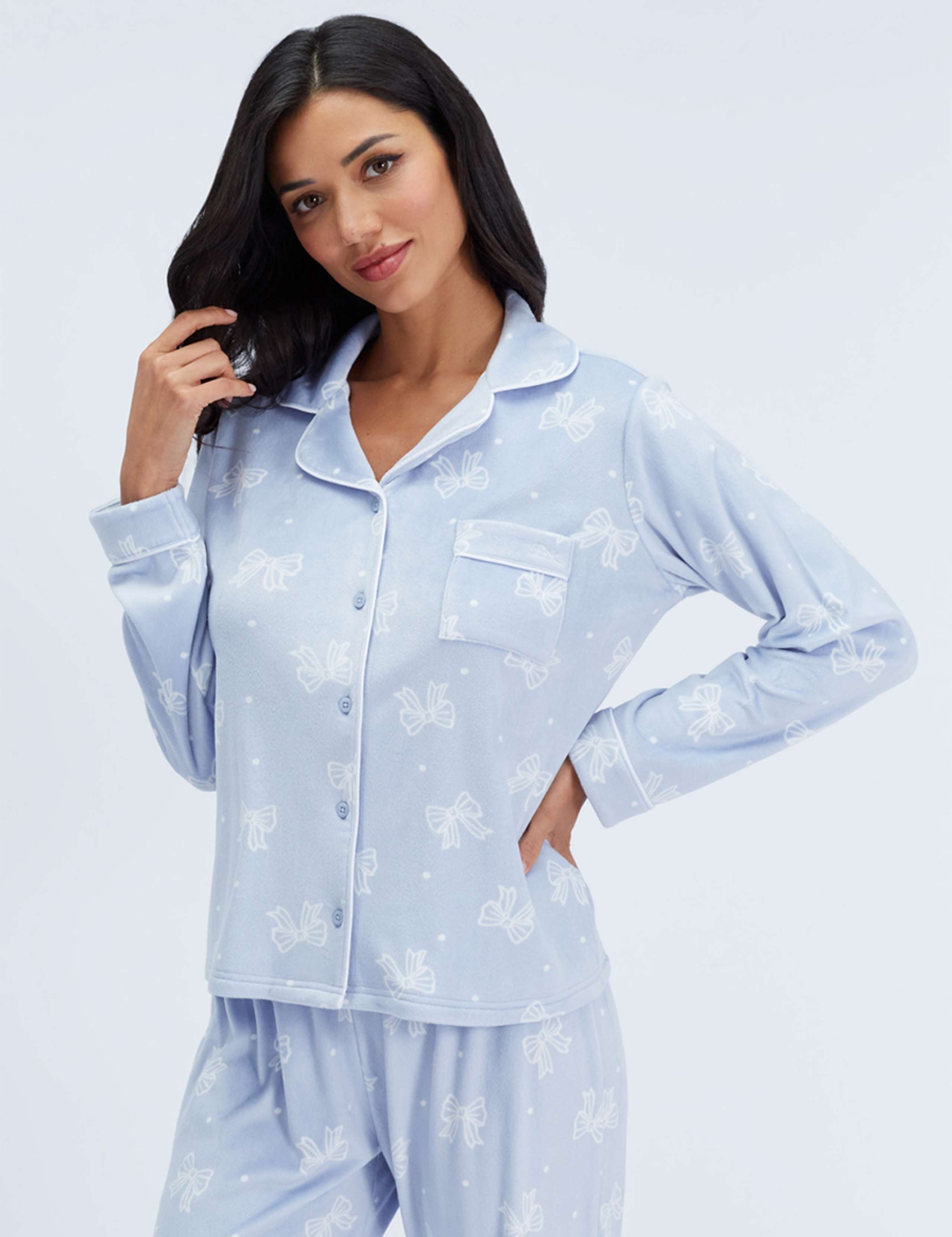 Velour Print Long Pyjama Set 6 of 7