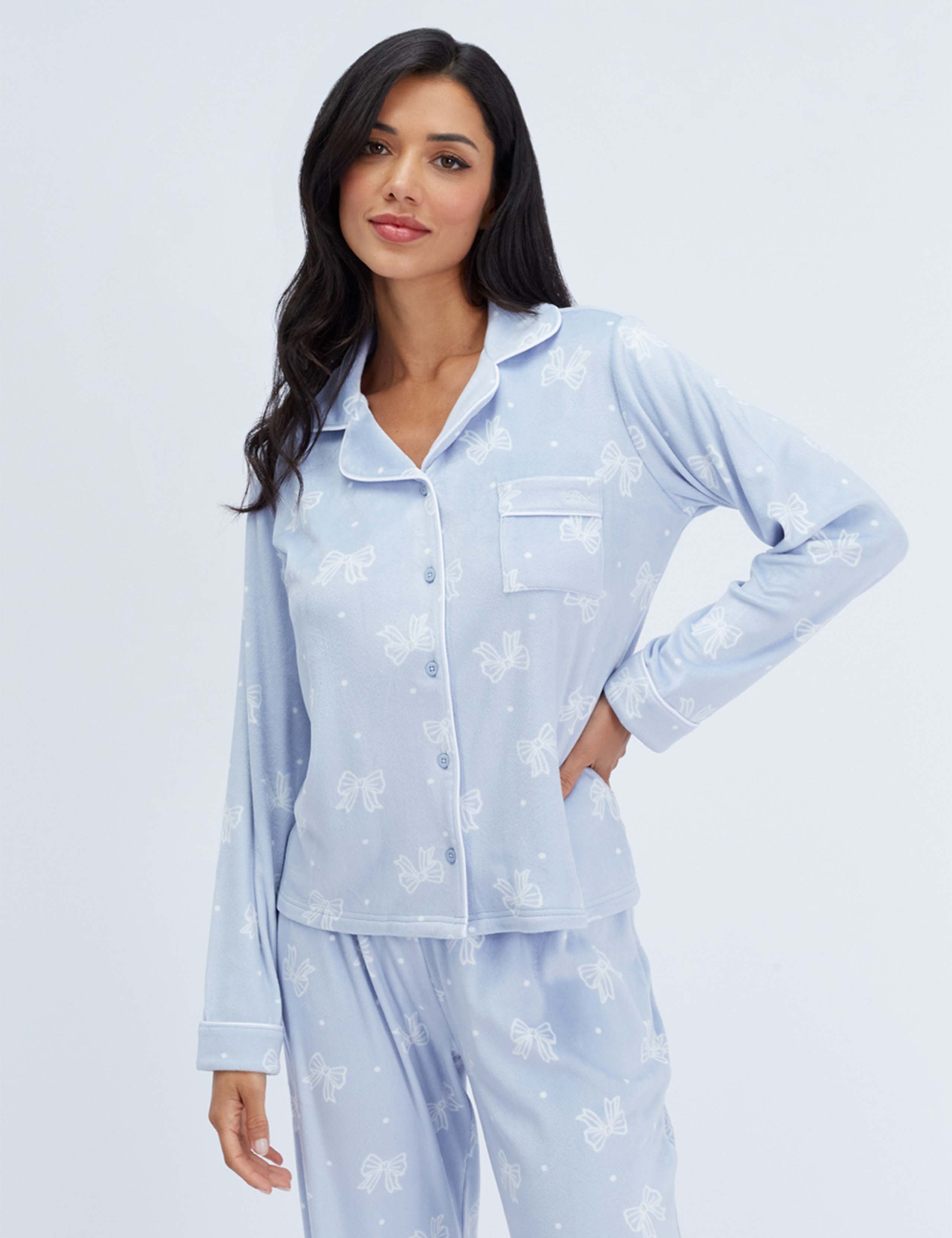 Velour Print Long Pyjama Set 7 of 7
