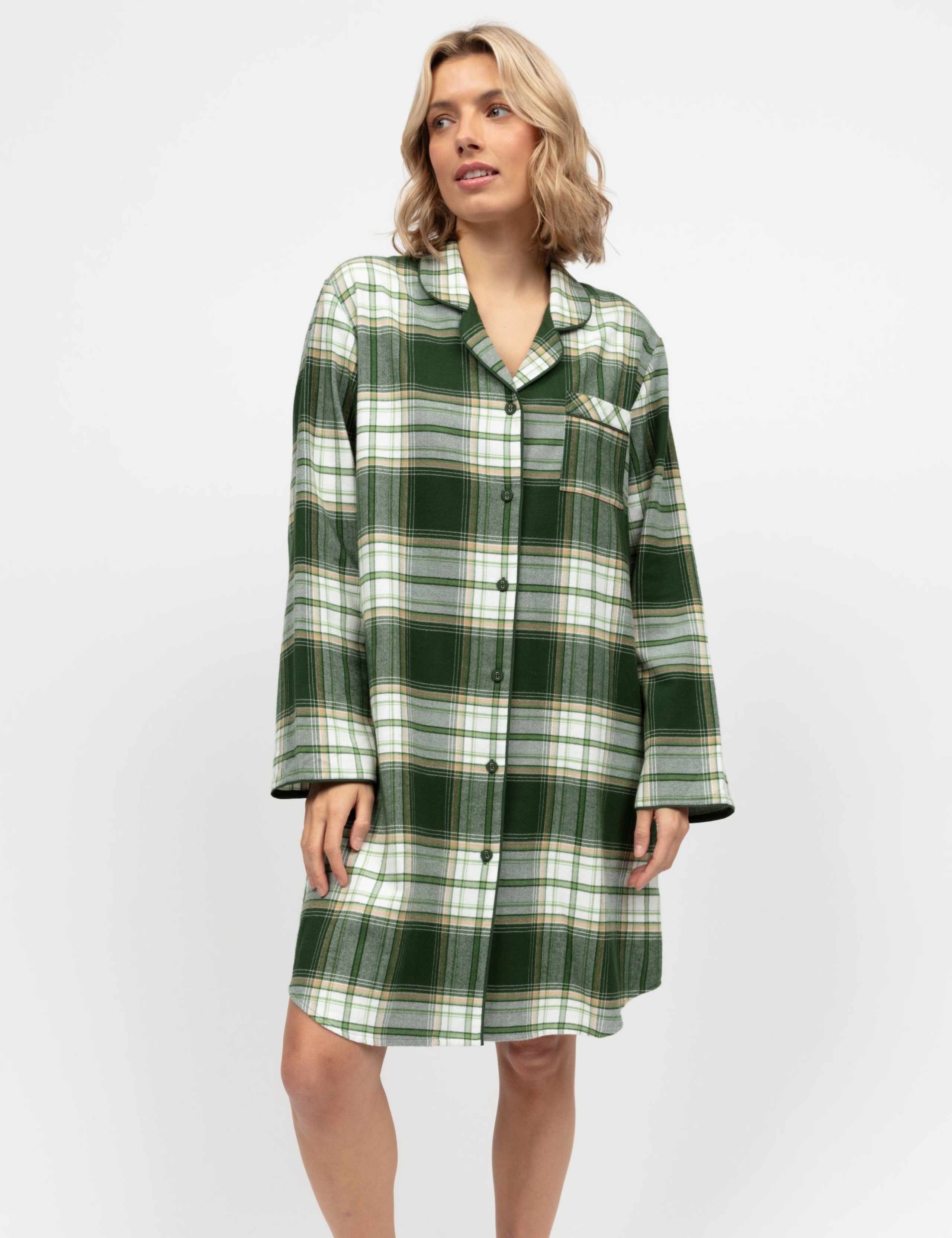 Pure Cotton Checked Nightshirt 1 of 3