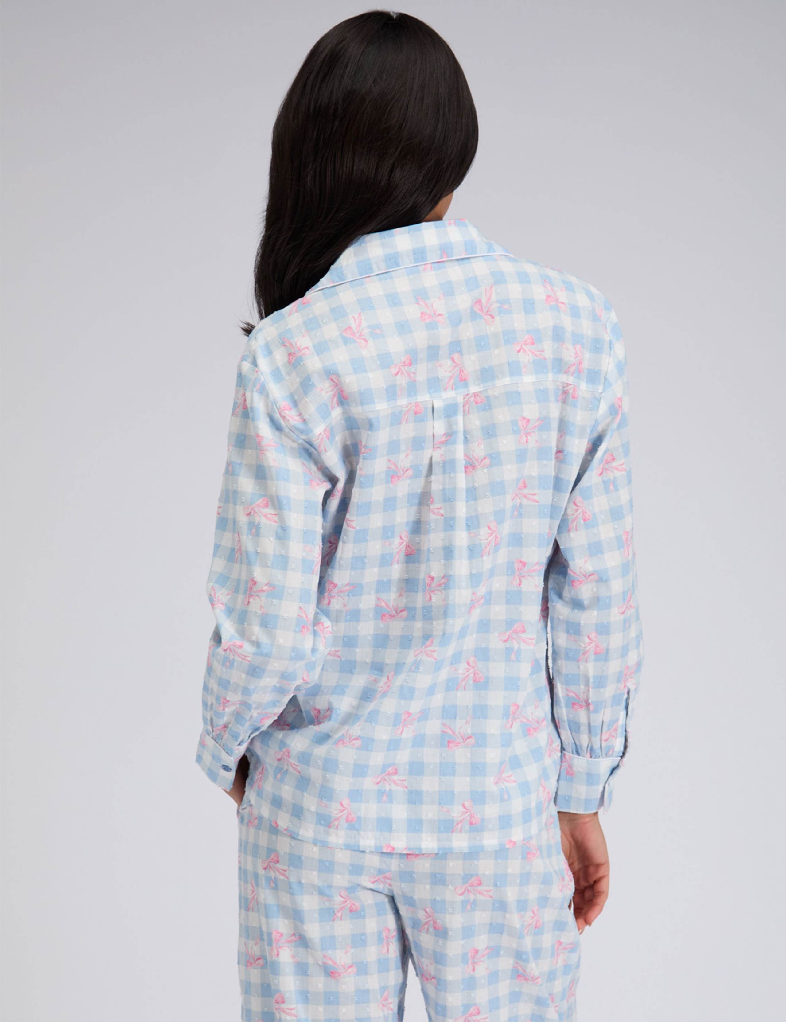 Pure Cotton Gingham Bow Pyjamas 2 of 7