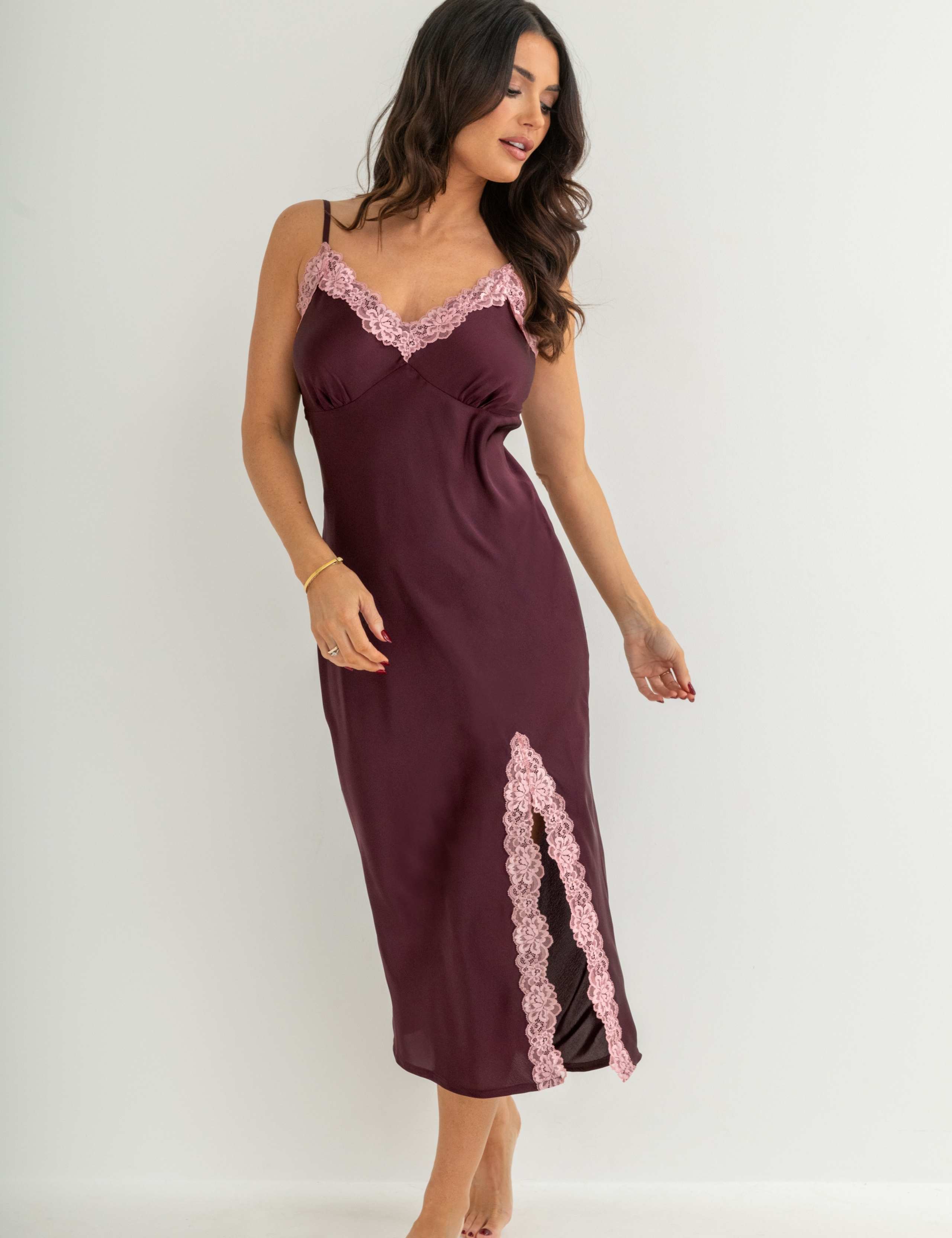 Satin & Lace Strappy Chemise 4 of 9
