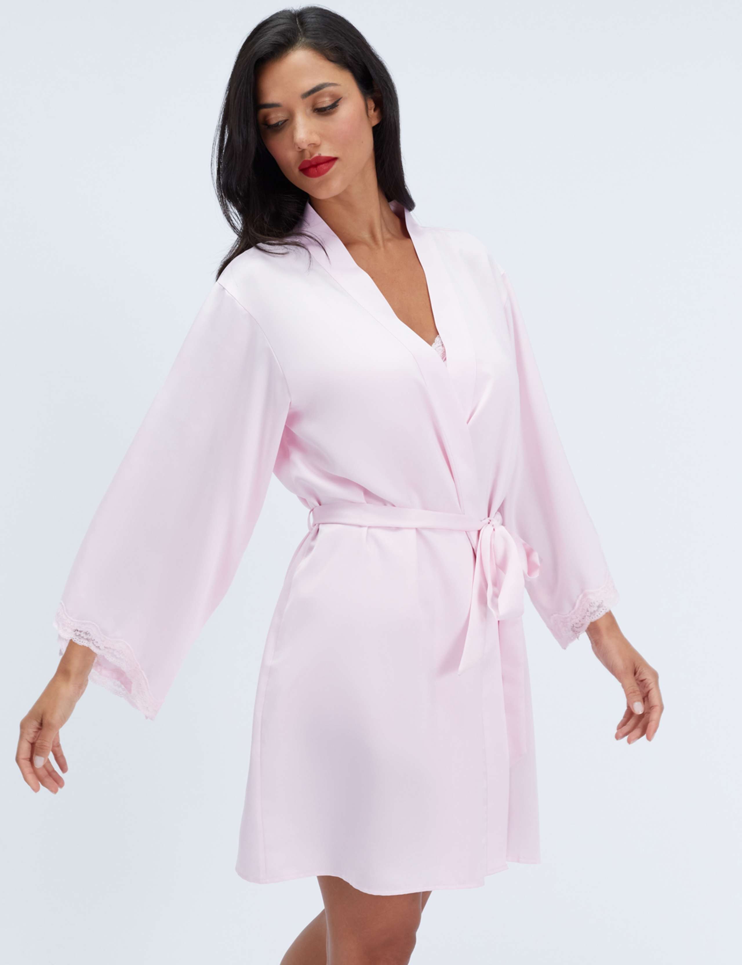 Daisy Satin Lace Tie Robe 2 of 6
