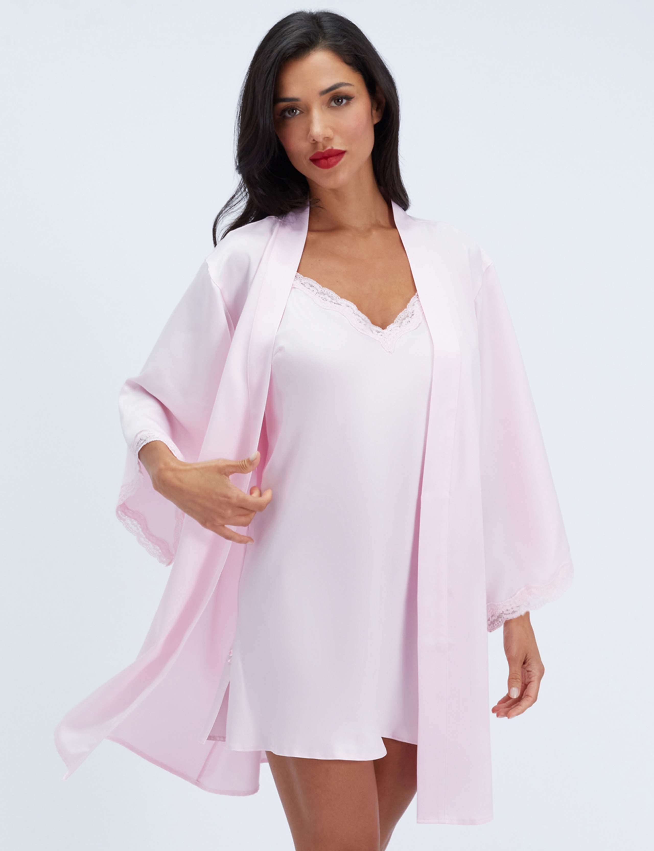 Daisy Satin Lace Tie Robe 3 of 6