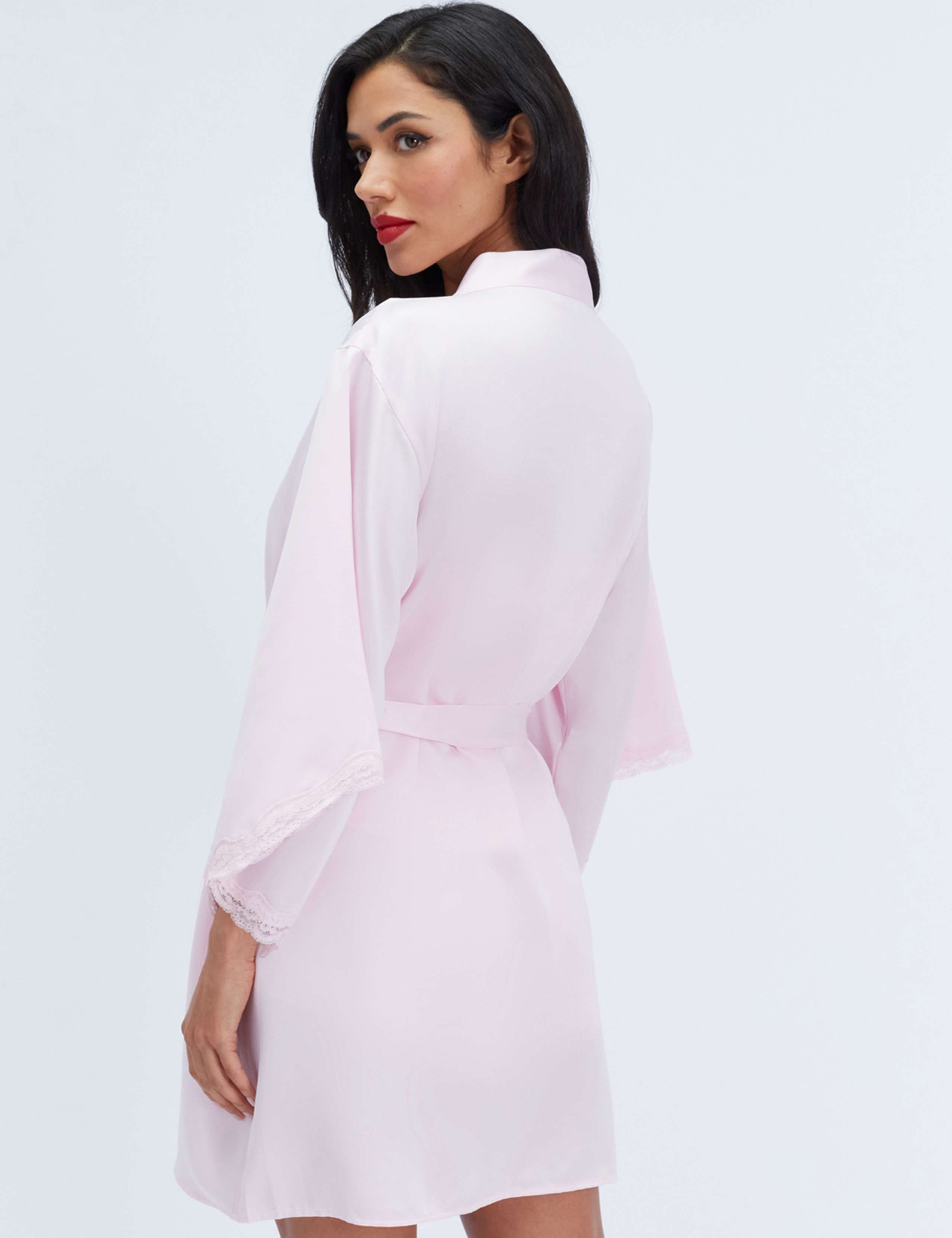 Daisy Satin Lace Tie Robe 5 of 6