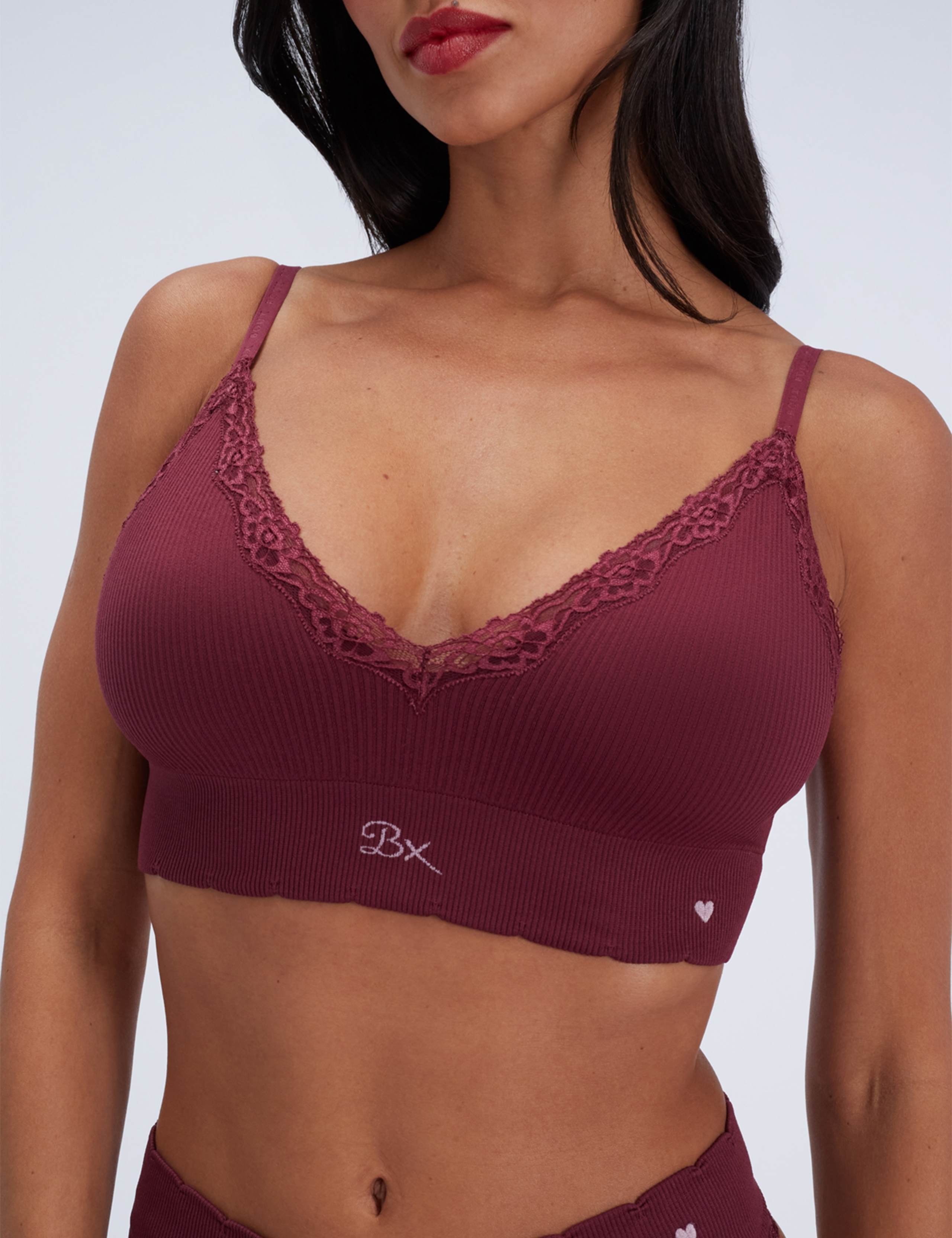 Lace Trim Non Wired Plunge Bralette 3 of 5