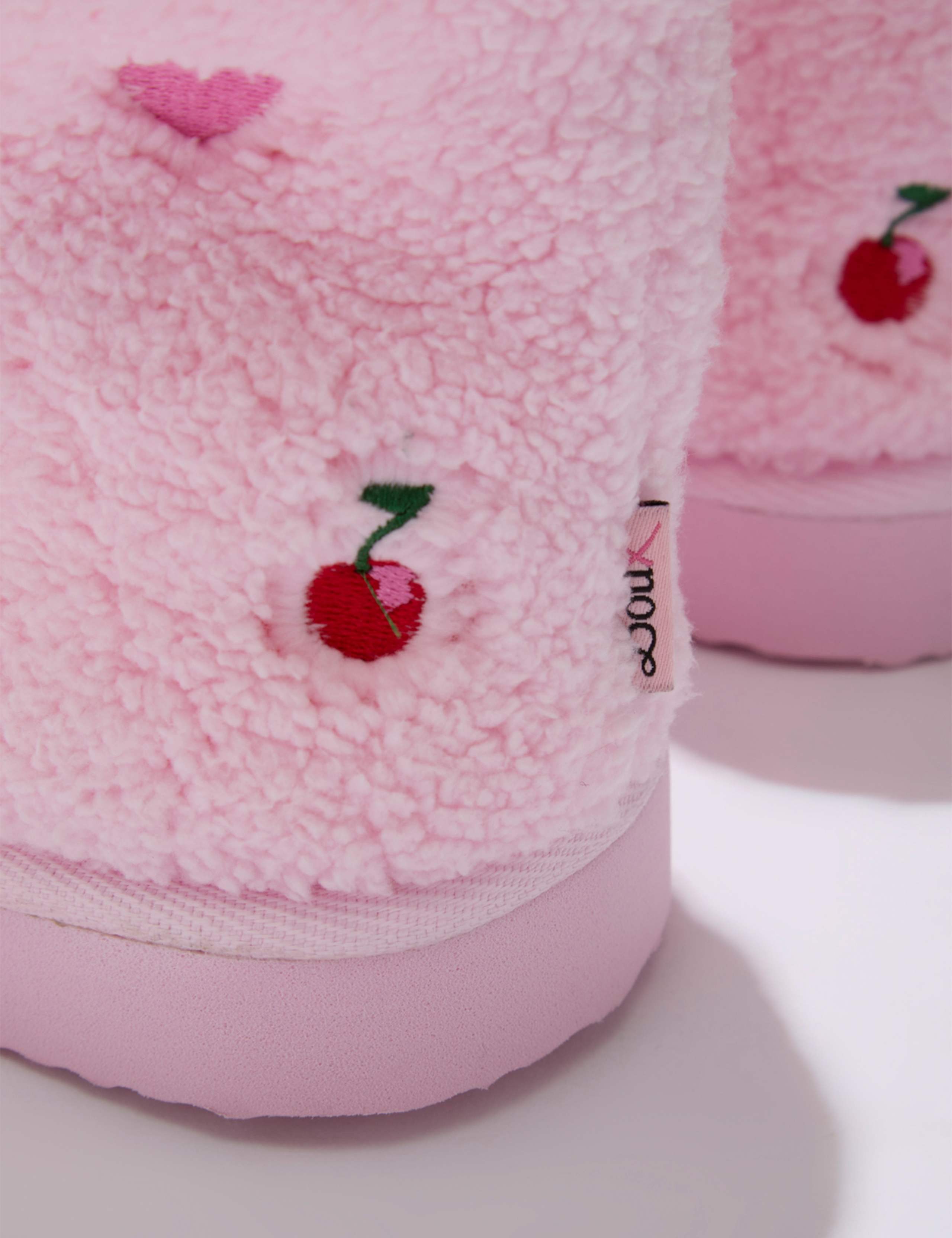 Borg Cupcake Embroidered Slipper Boots 3 of 6