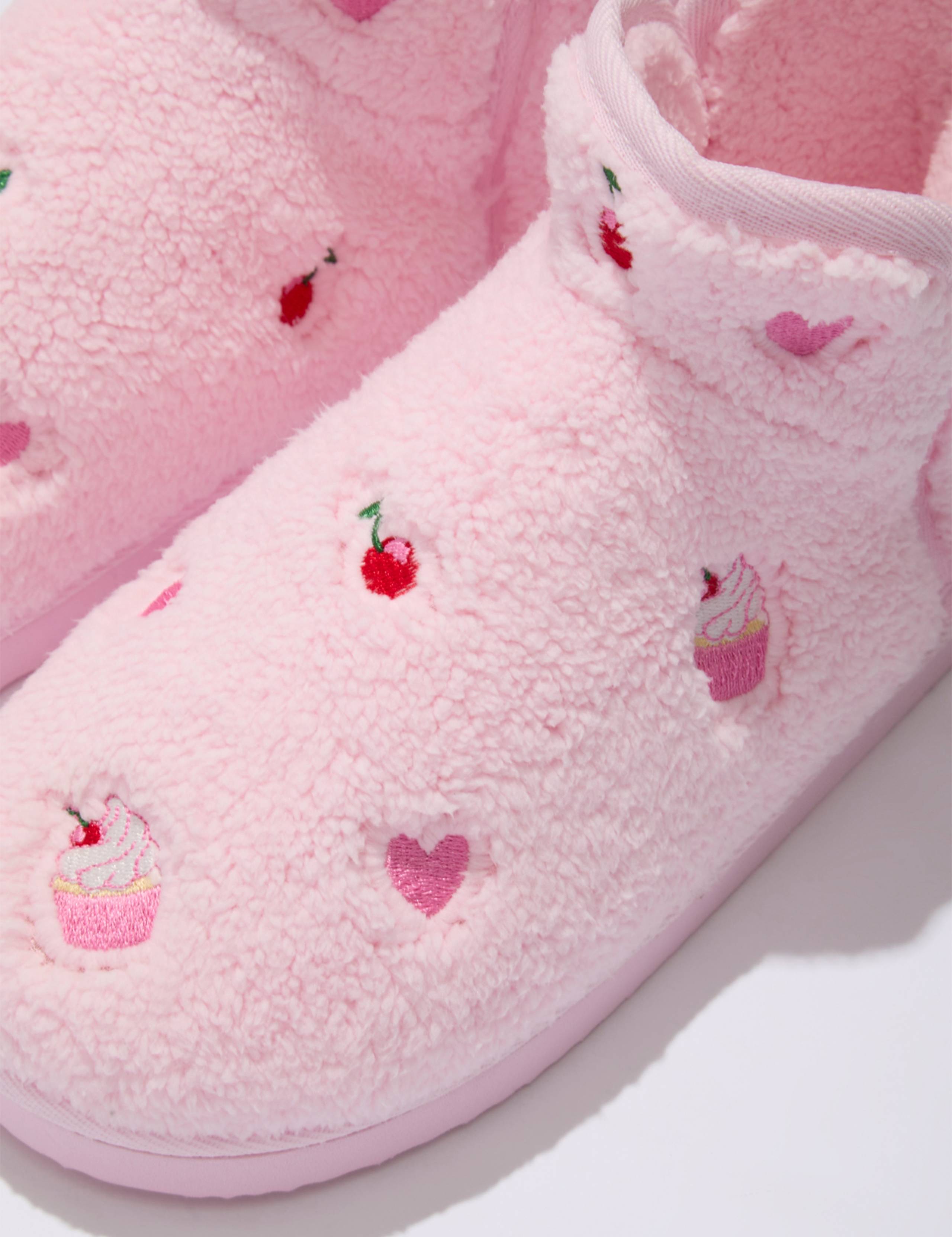 Borg Cupcake Embroidered Slipper Boots 6 of 6
