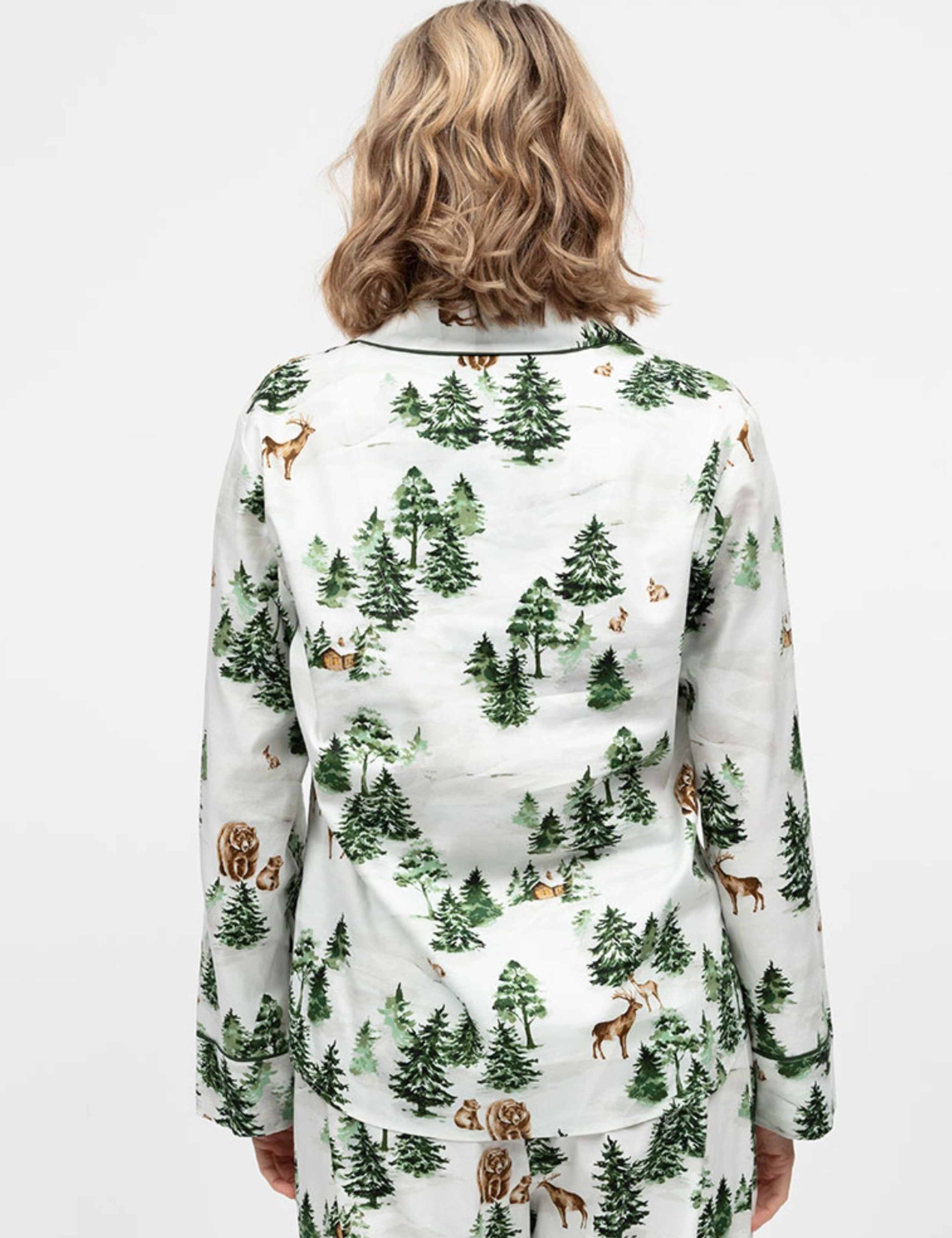 Cotton Rich Alpine Fern Family Christmas Womens Pyjama Top 4 of 4