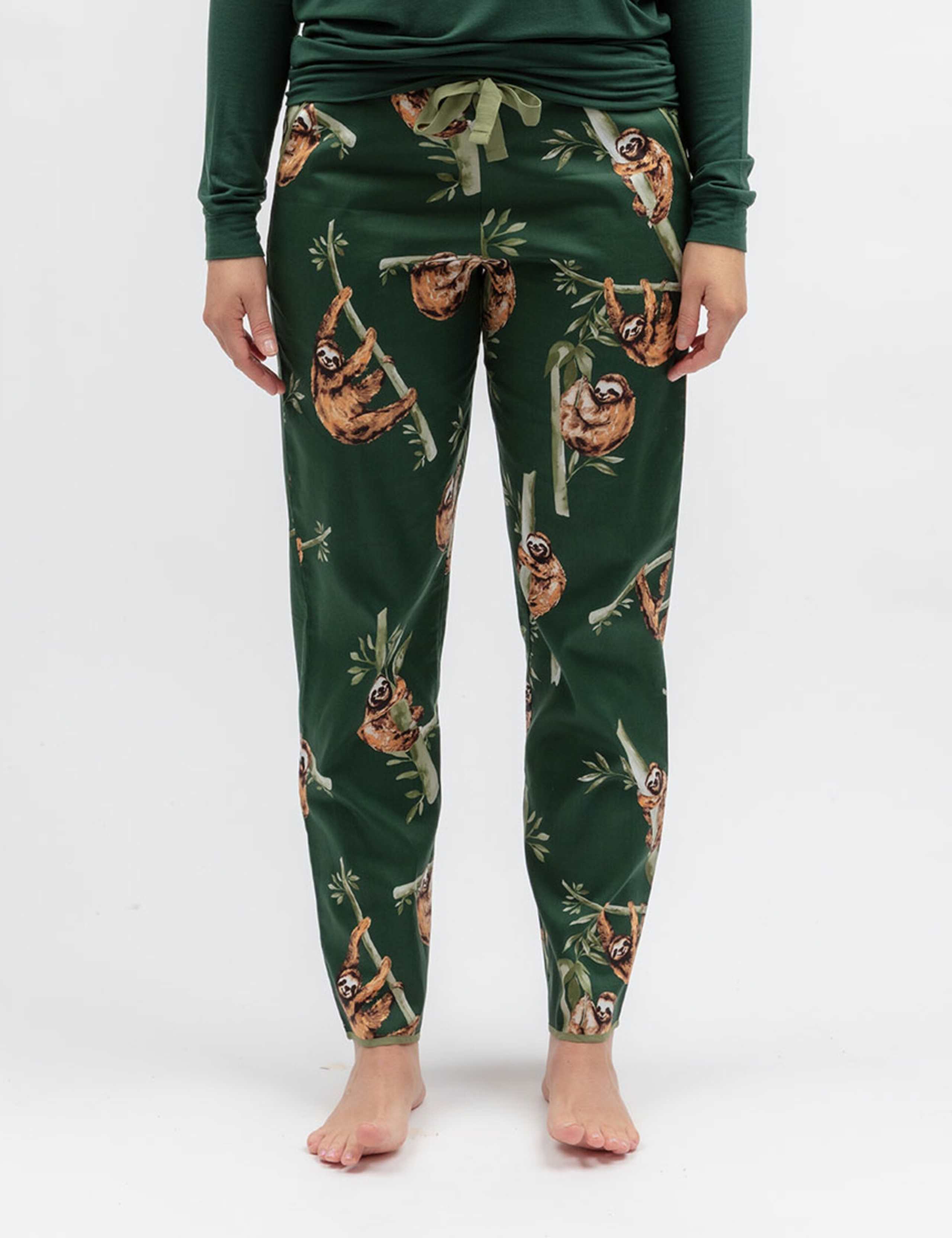 Cotton Modal Sloth Print Pyjama Bottoms 3 of 4