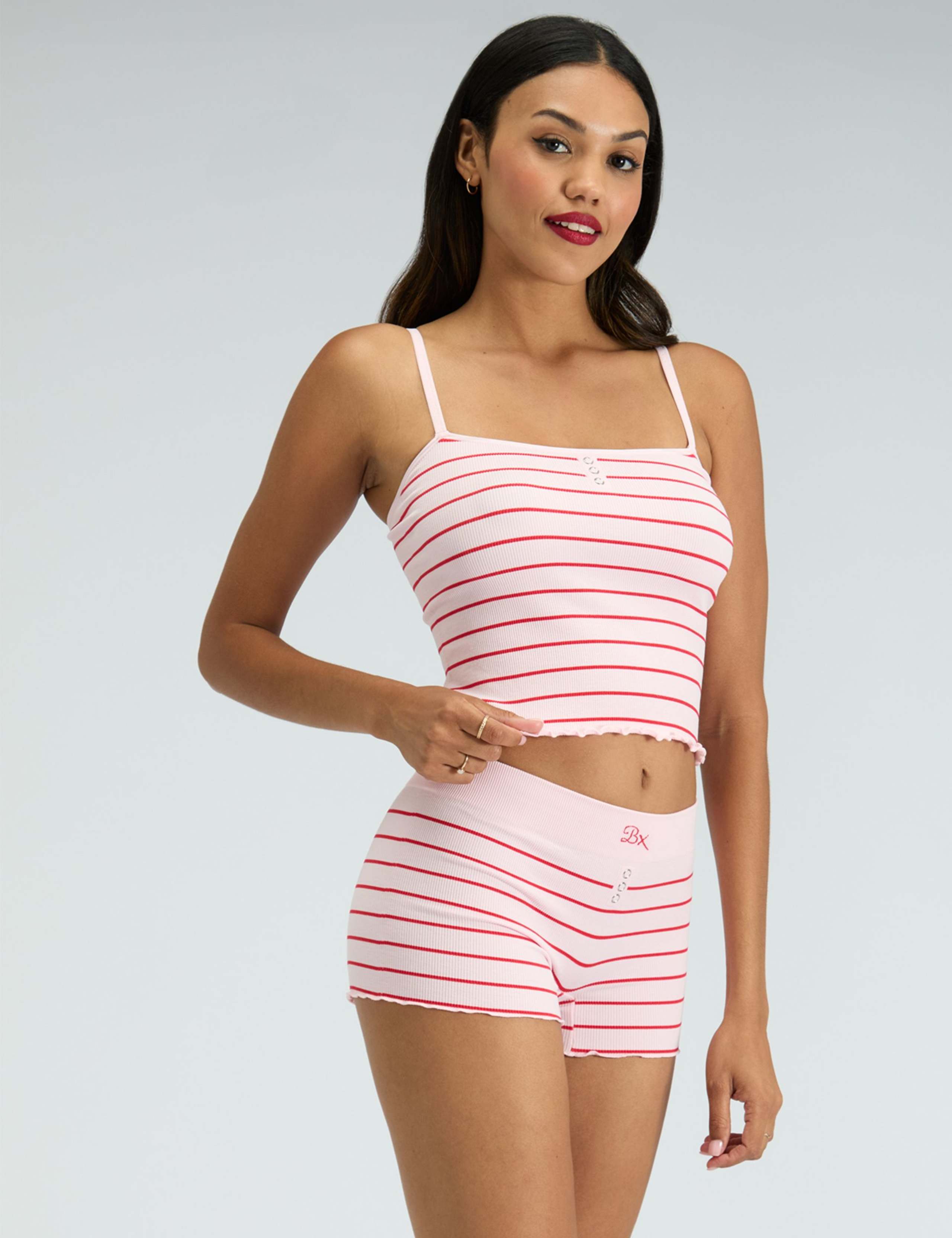 Ribbed Striped Pyjama Set 1 of 6