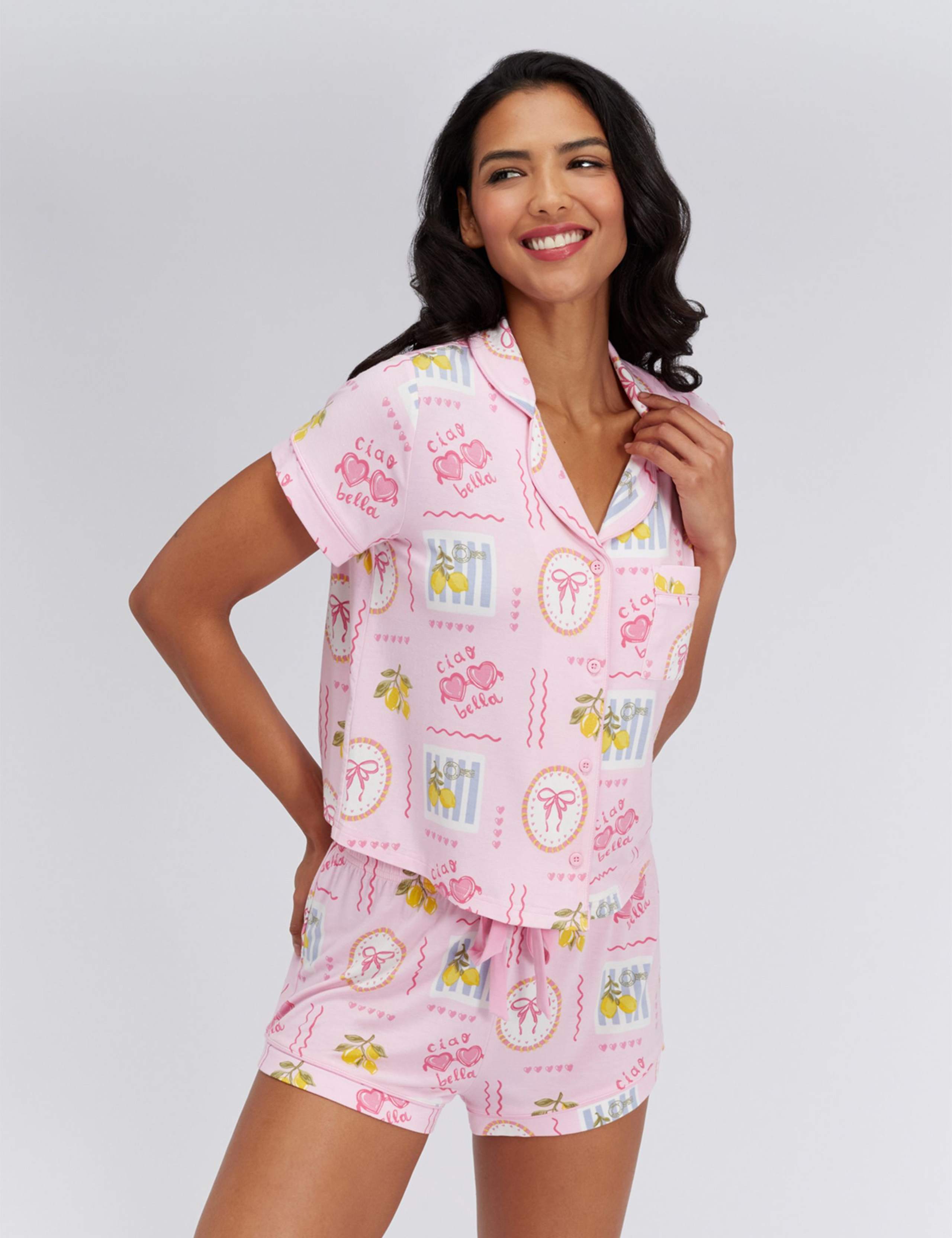 Postcard Modal Rich Printed Pyjamas in a Bag 1 of 6