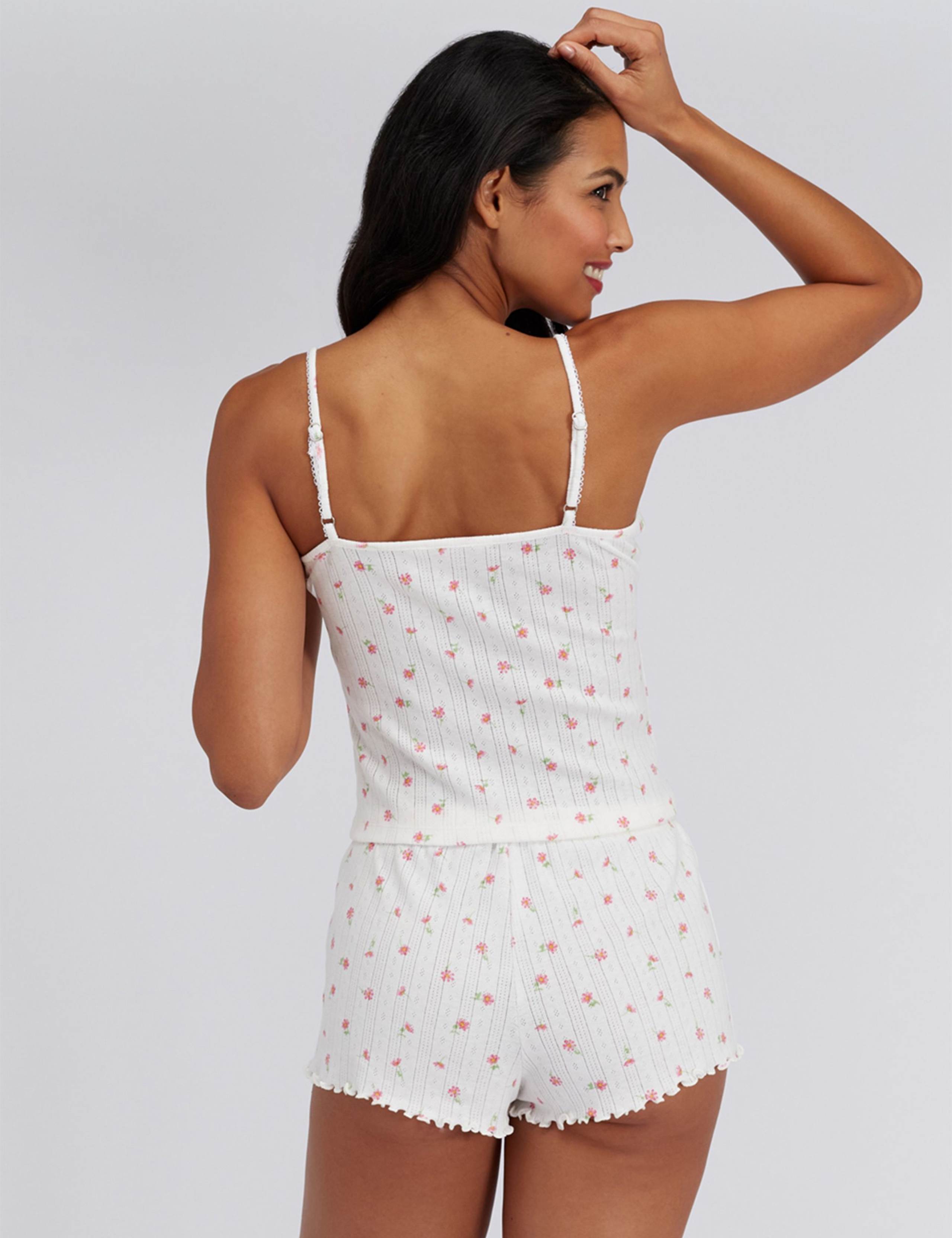 Cotton Rich Floral Pointelle Cami Shortie Set 5 of 5