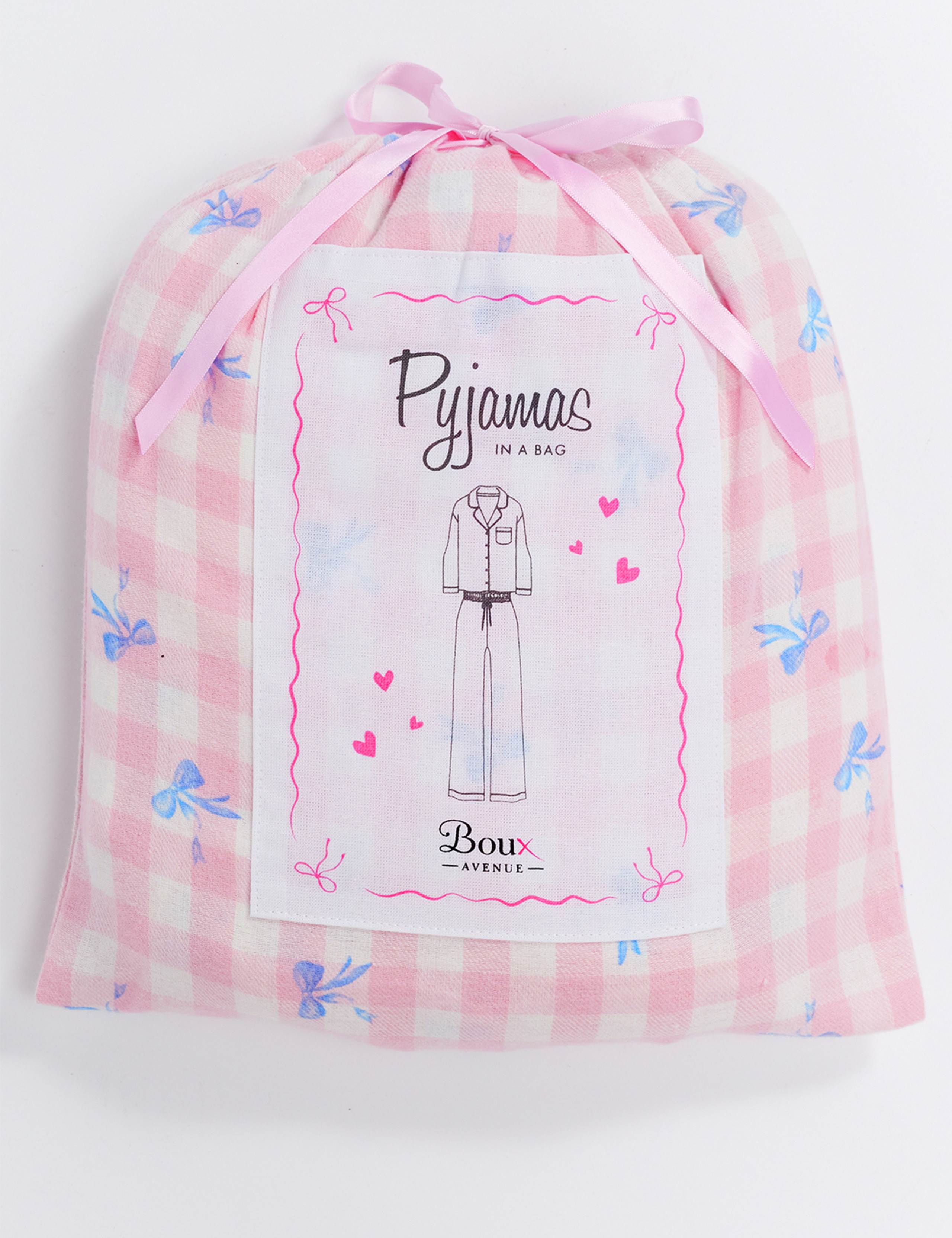 Gingham Bow Pyjamas in a Bag 2 of 13
