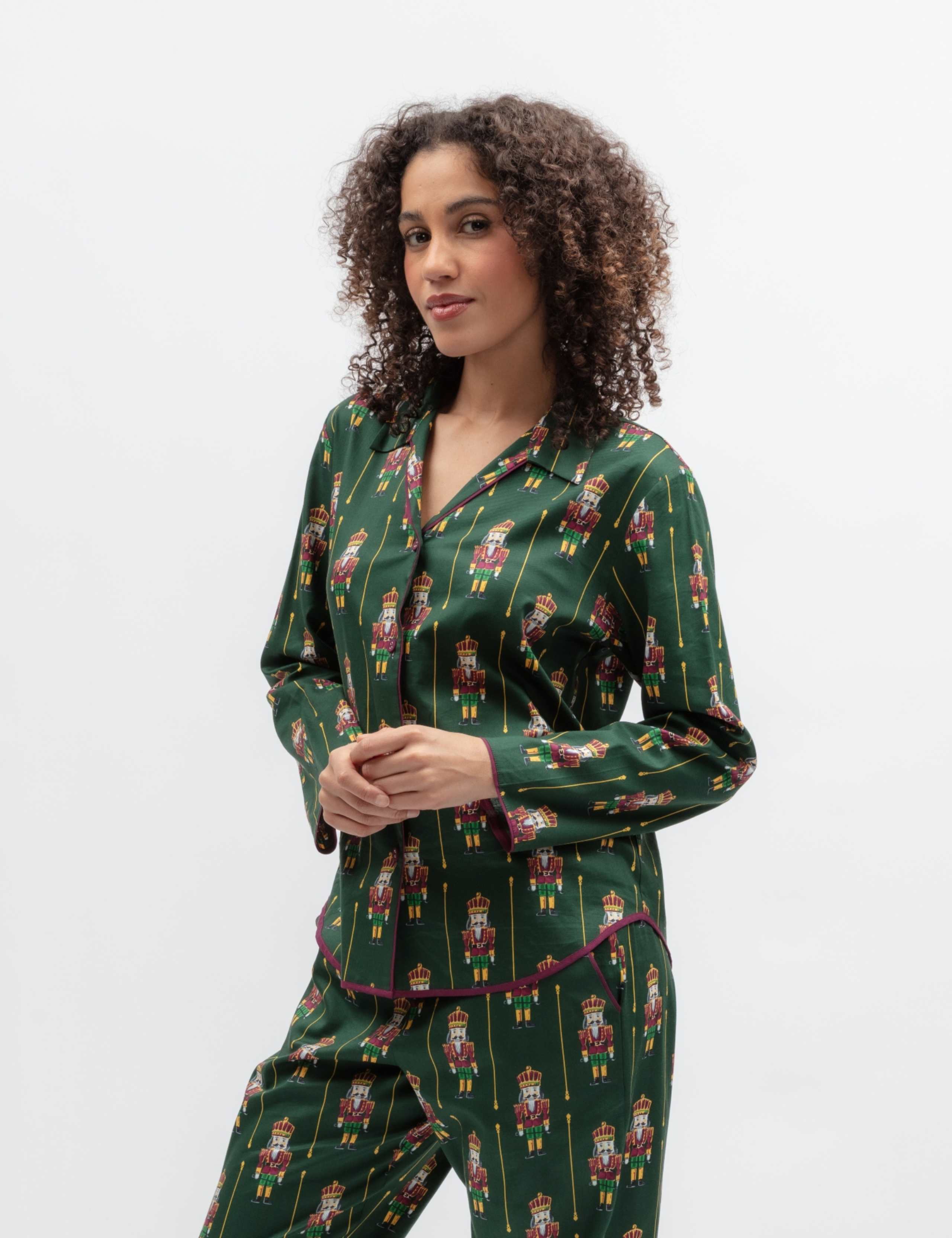 Family Christmas Cotton Modal Nutcracker Print Pyjama Top 1 of 4