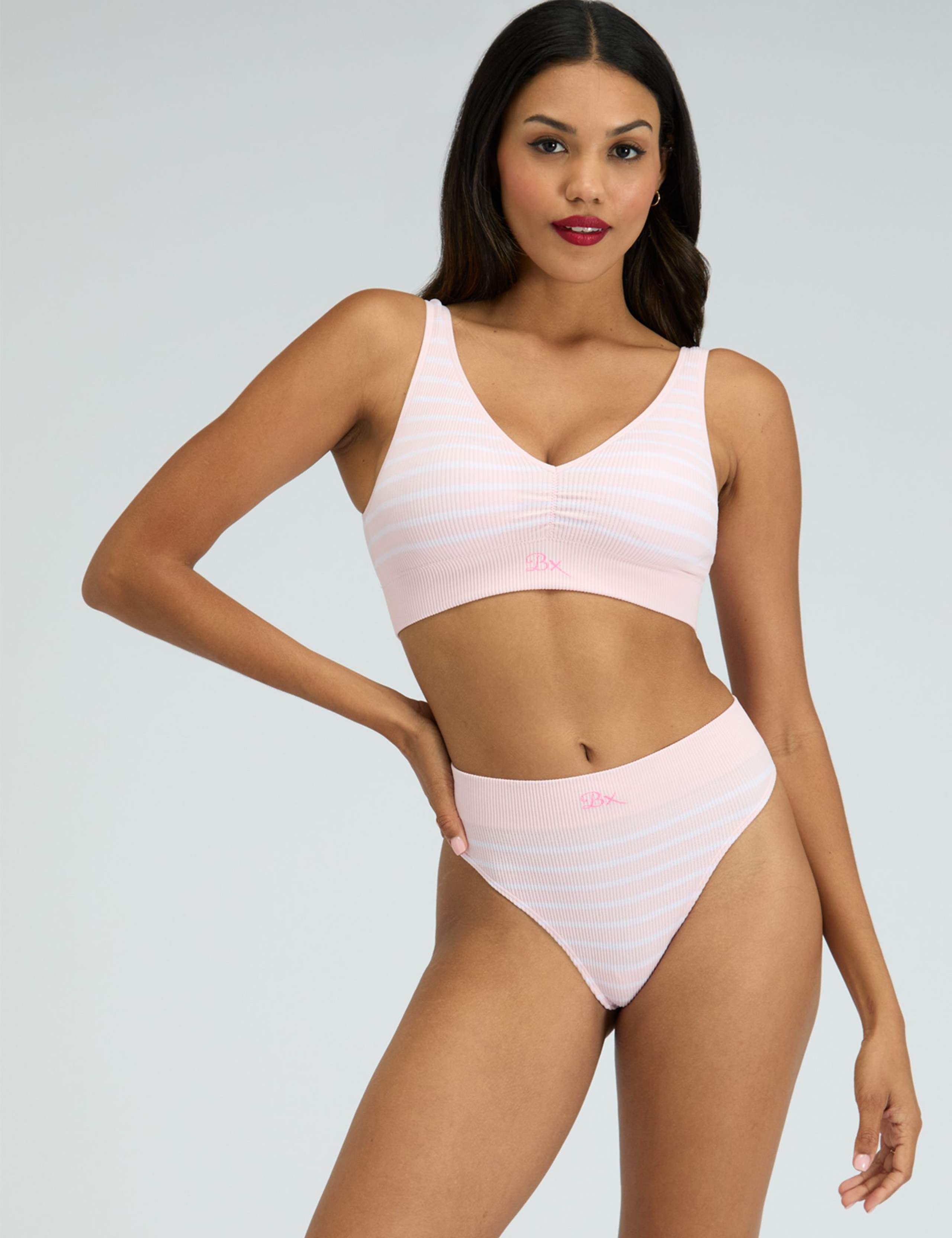 Ribbed Striped Seamless Bralette 1 of 5