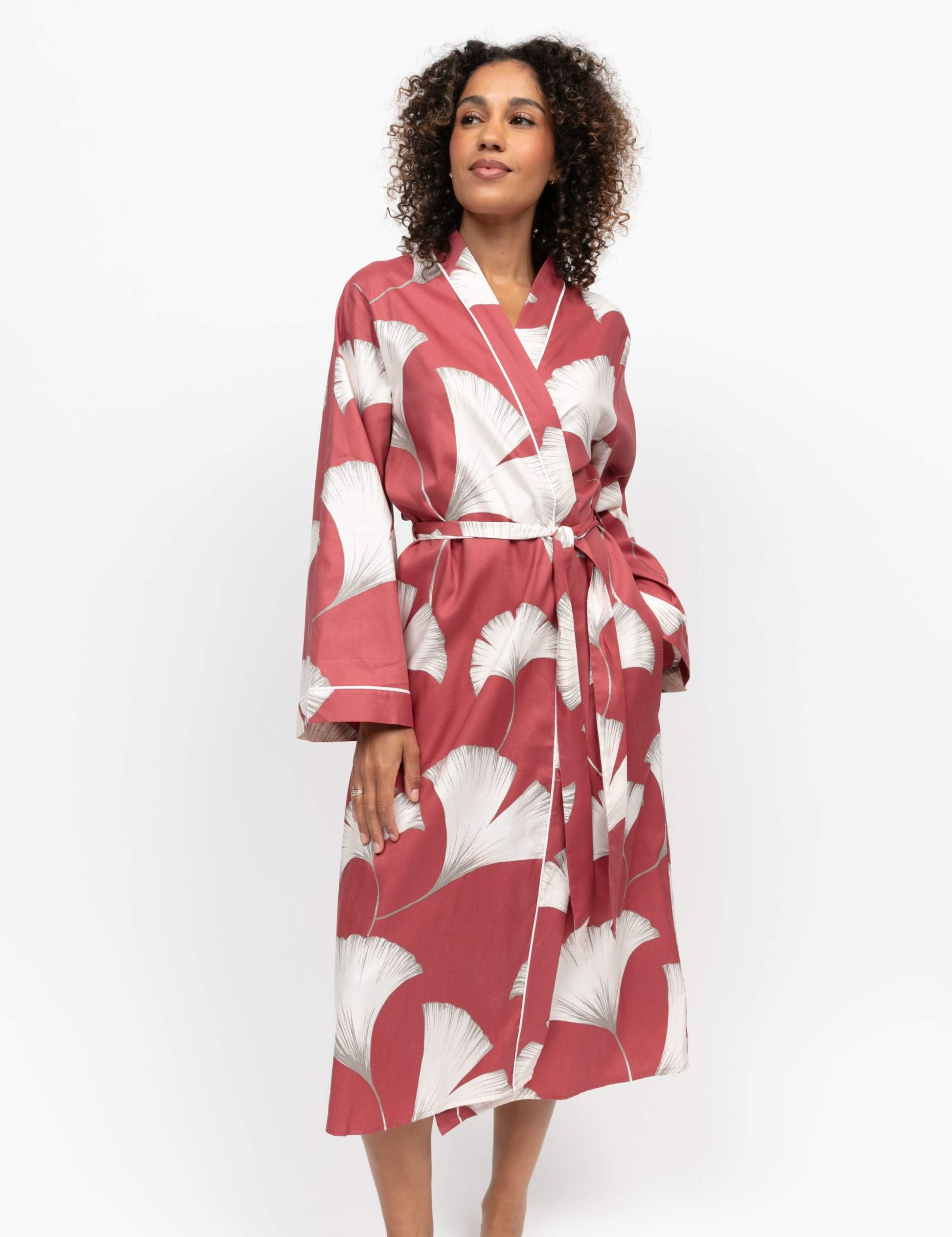 Cotton Modal Floral Dressing Gown 3 of 4