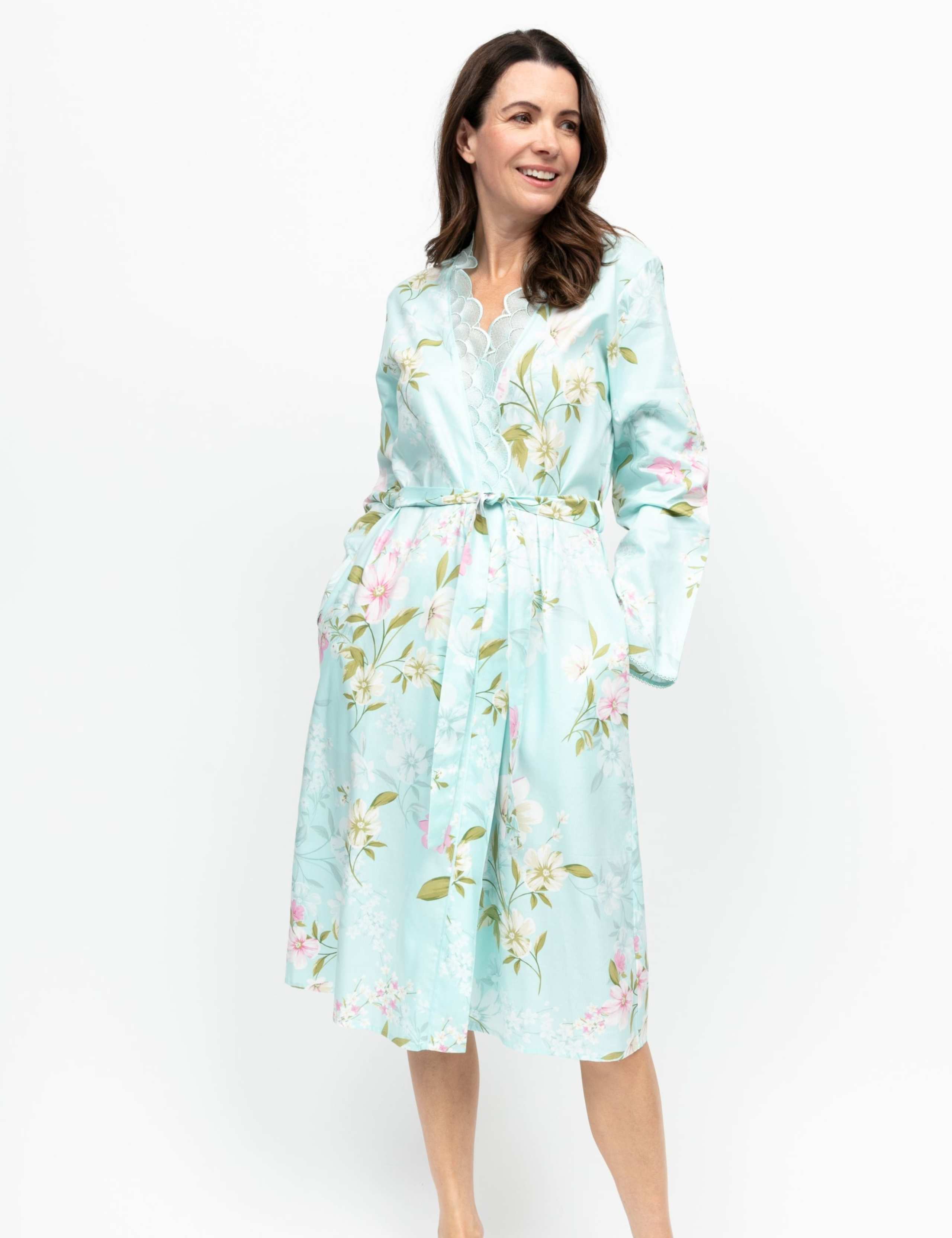 Cotton Modal Floral Dressing Gown 3 of 4