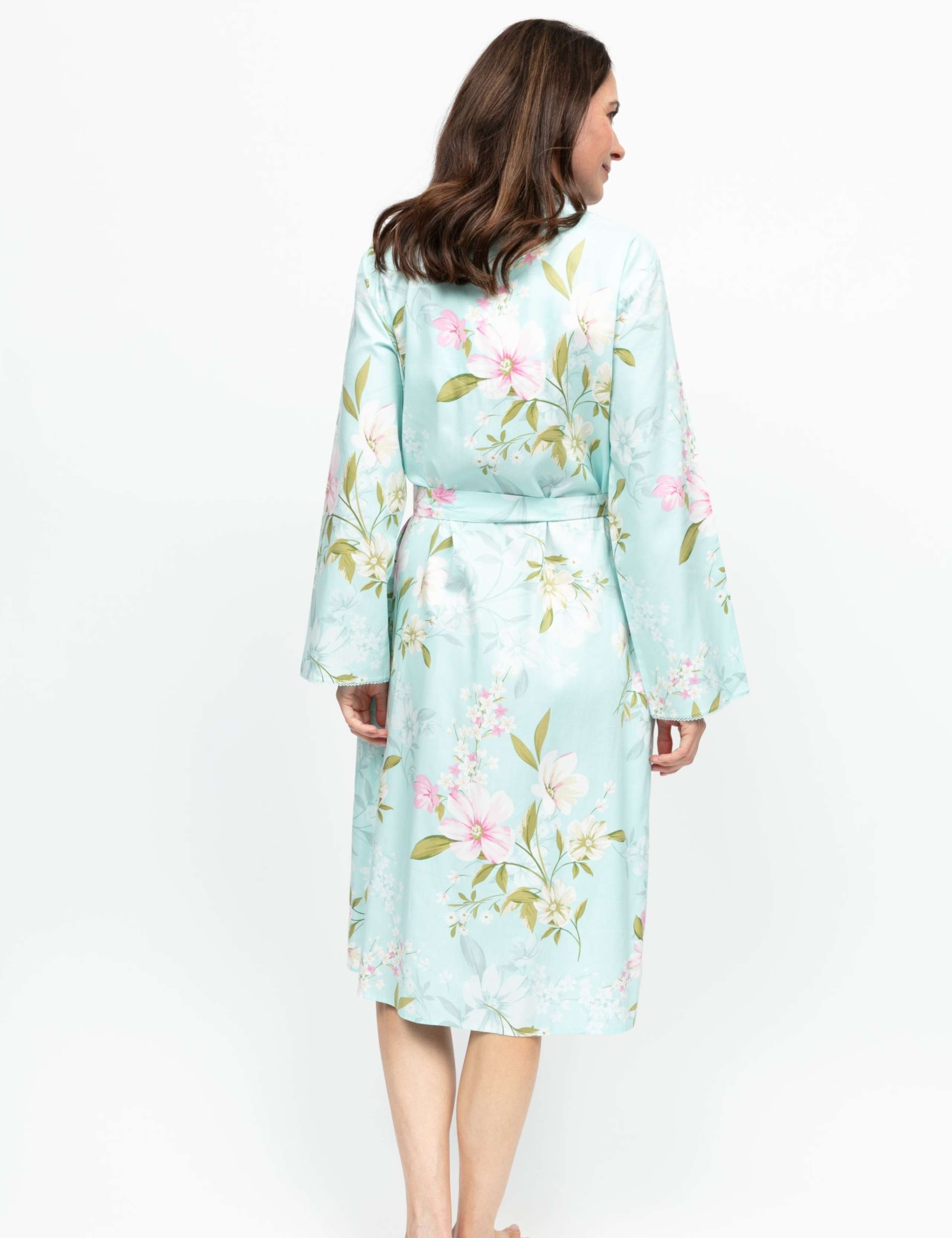 Cotton Modal Floral Dressing Gown 4 of 4