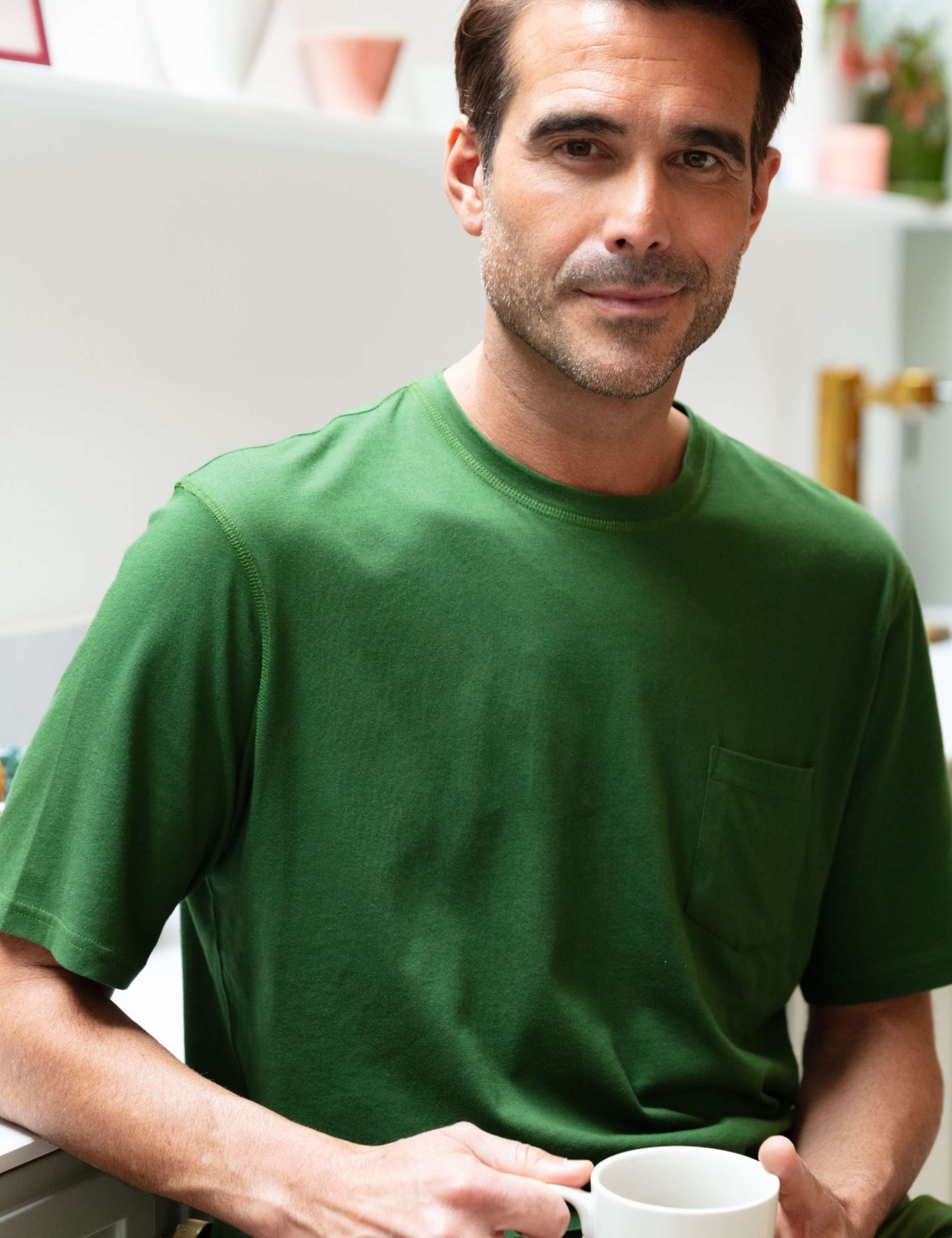 Cotton Modal Blend Knitted Pyjama Top 1 of 4