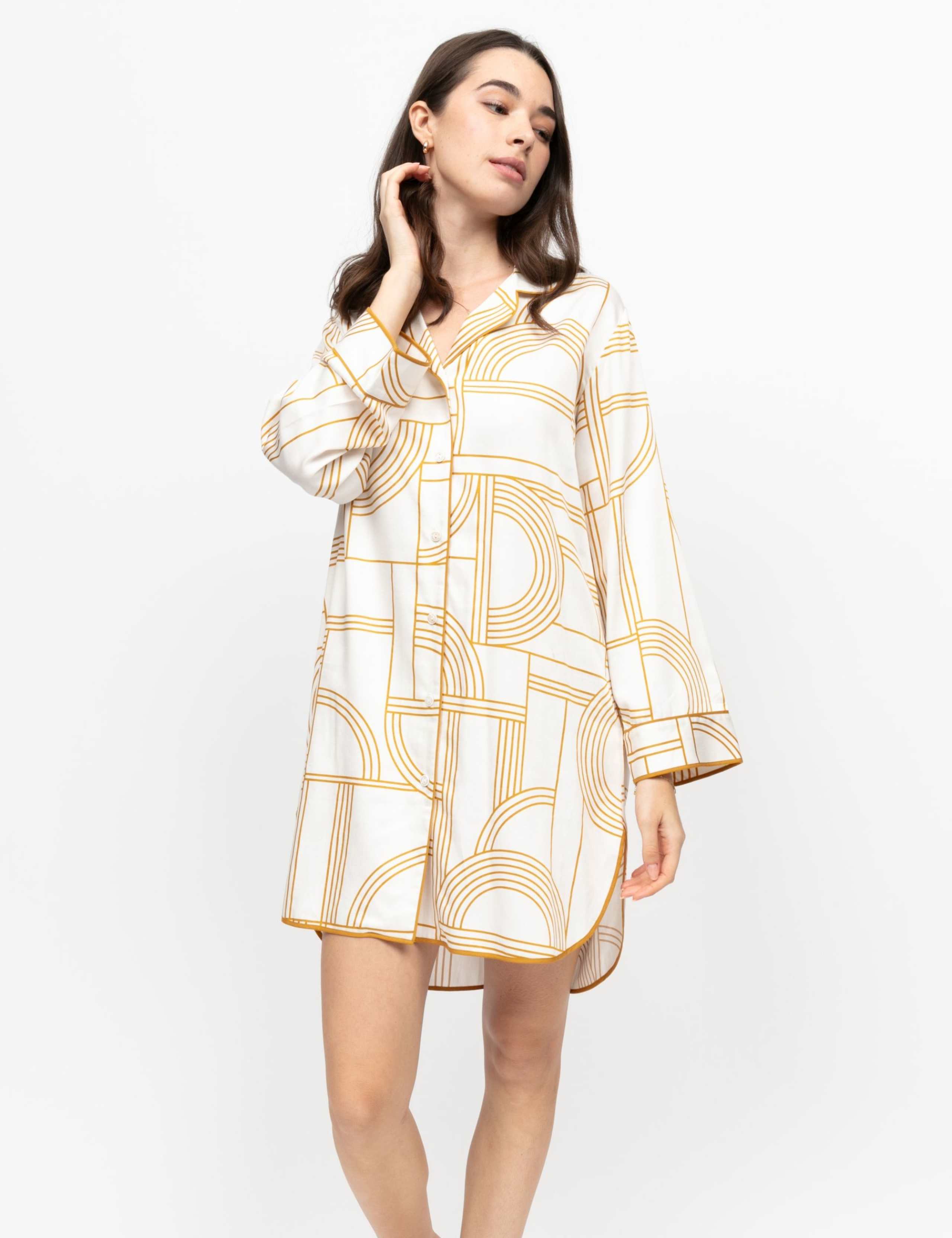 Fable and Eve Cotton Modal Geometric Longline Nightshirt 3 of 4