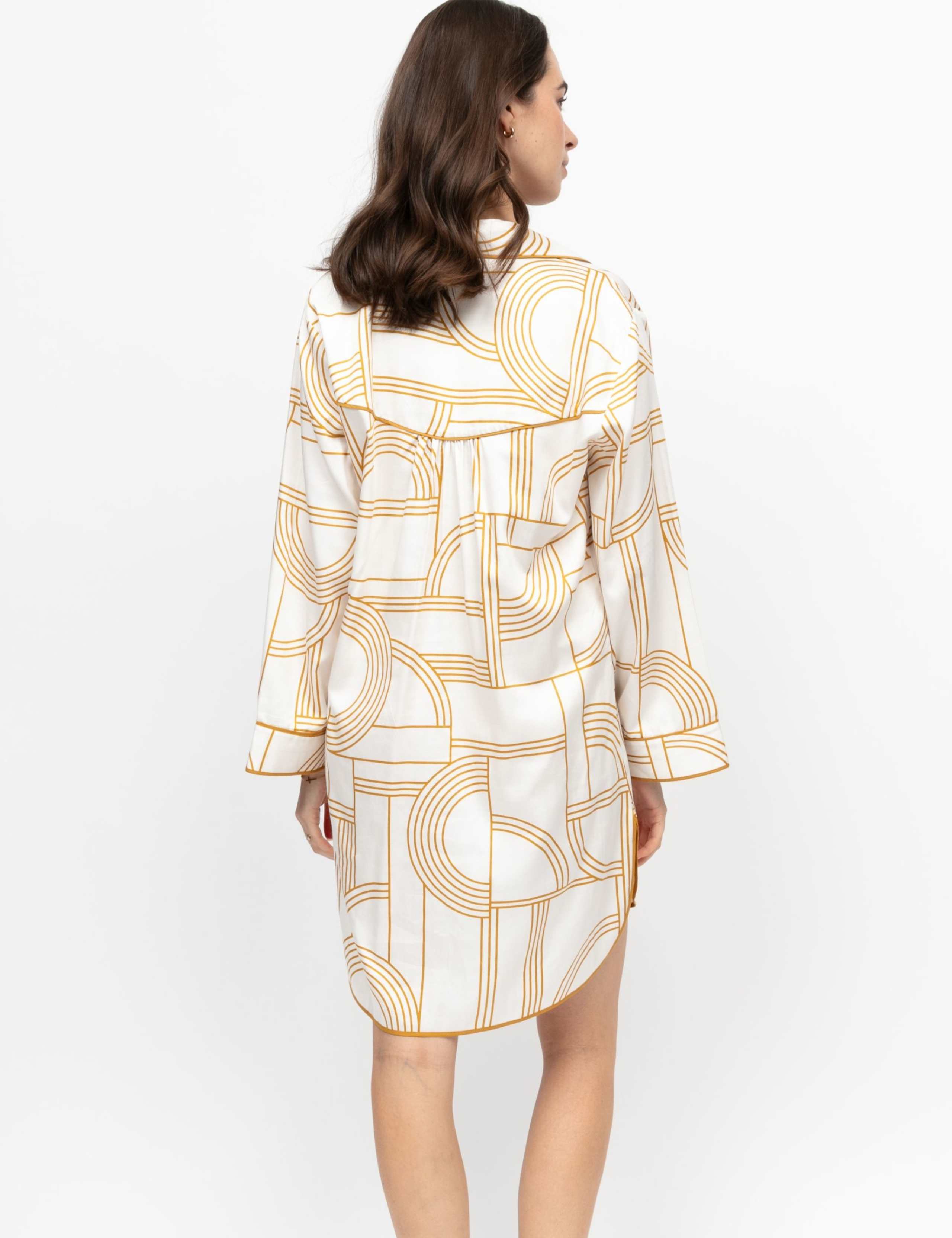 Cotton Modal Geometric Longline Nightshirt 4 of 4