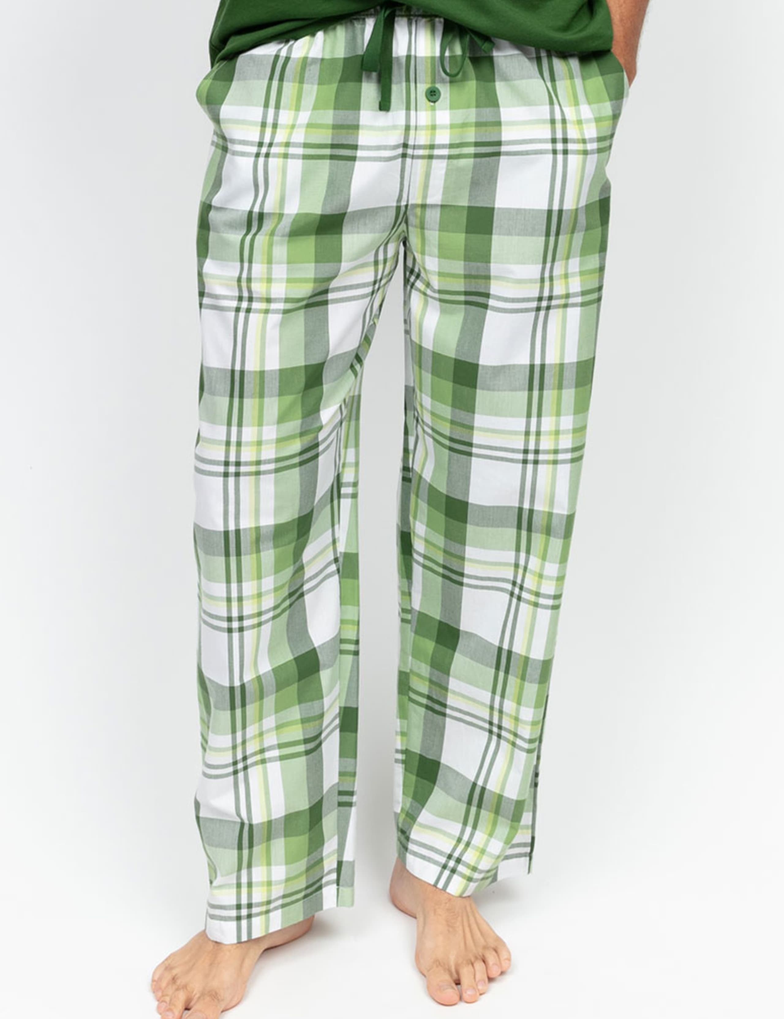 Pure Cotton Checked Drawstring Pyjama Bottoms 3 of 4
