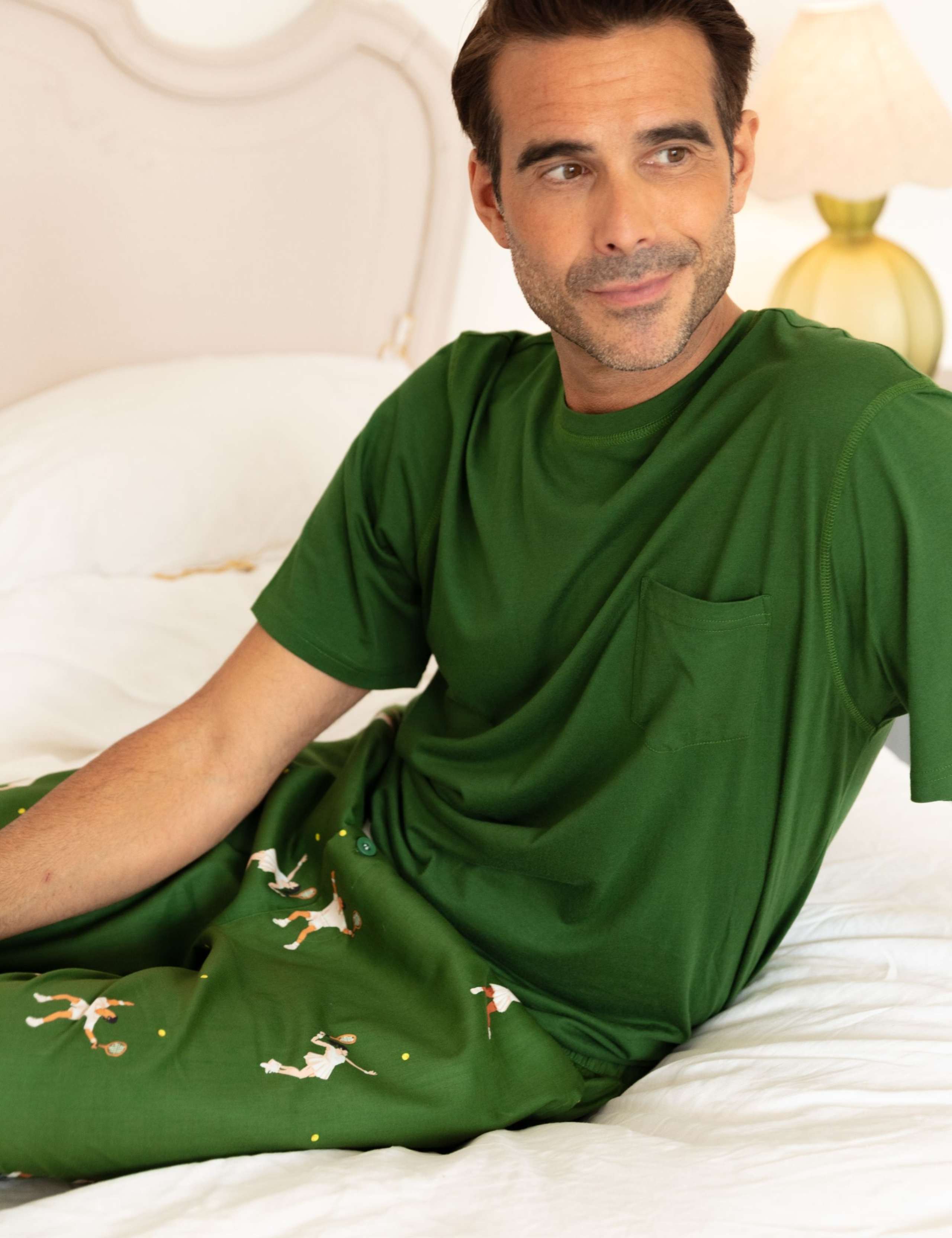 Cotton Modal Blend Tennis Print Pyjama Bottoms 3 of 4