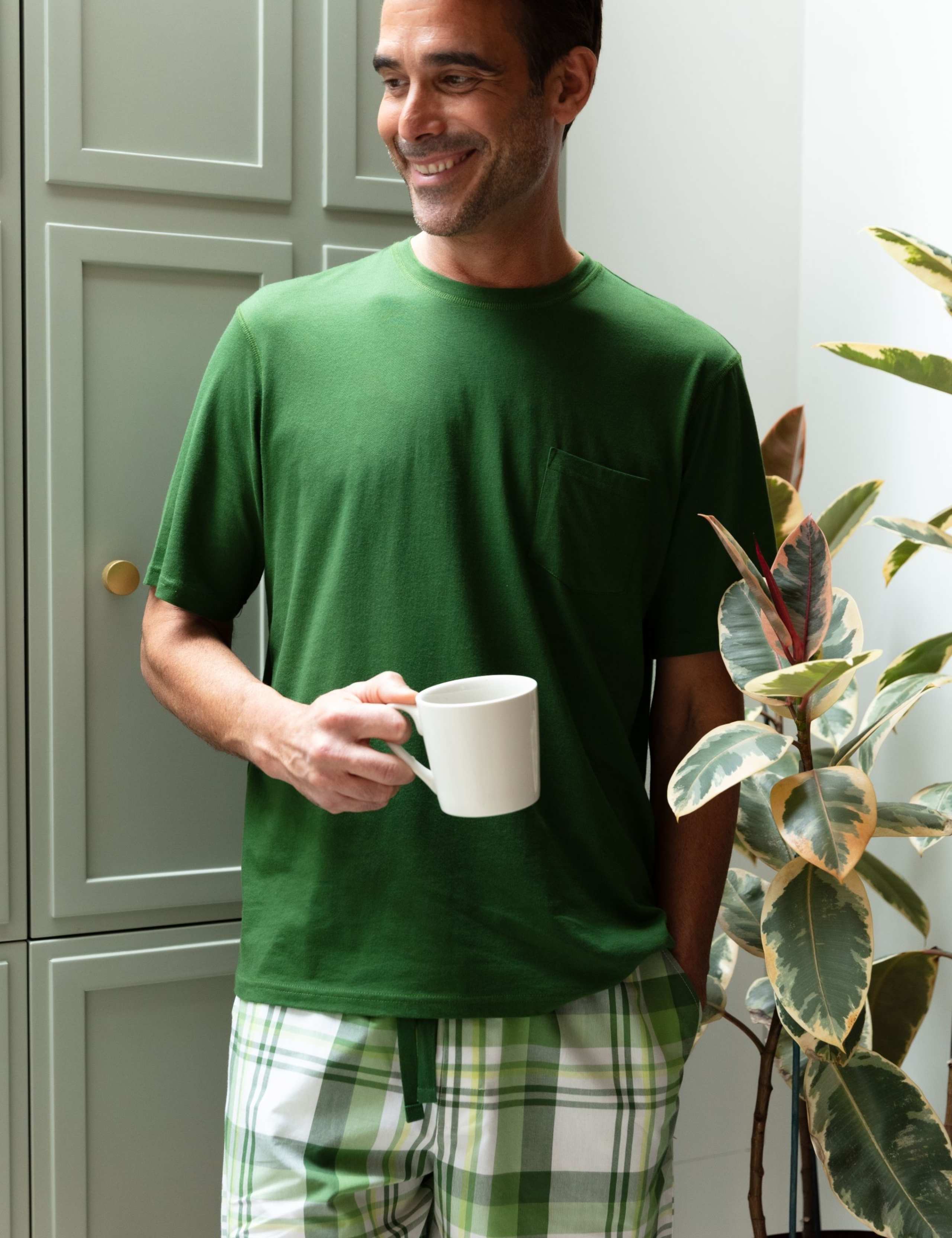 Pure Cotton Checked Pyjama Shorts 4 of 4