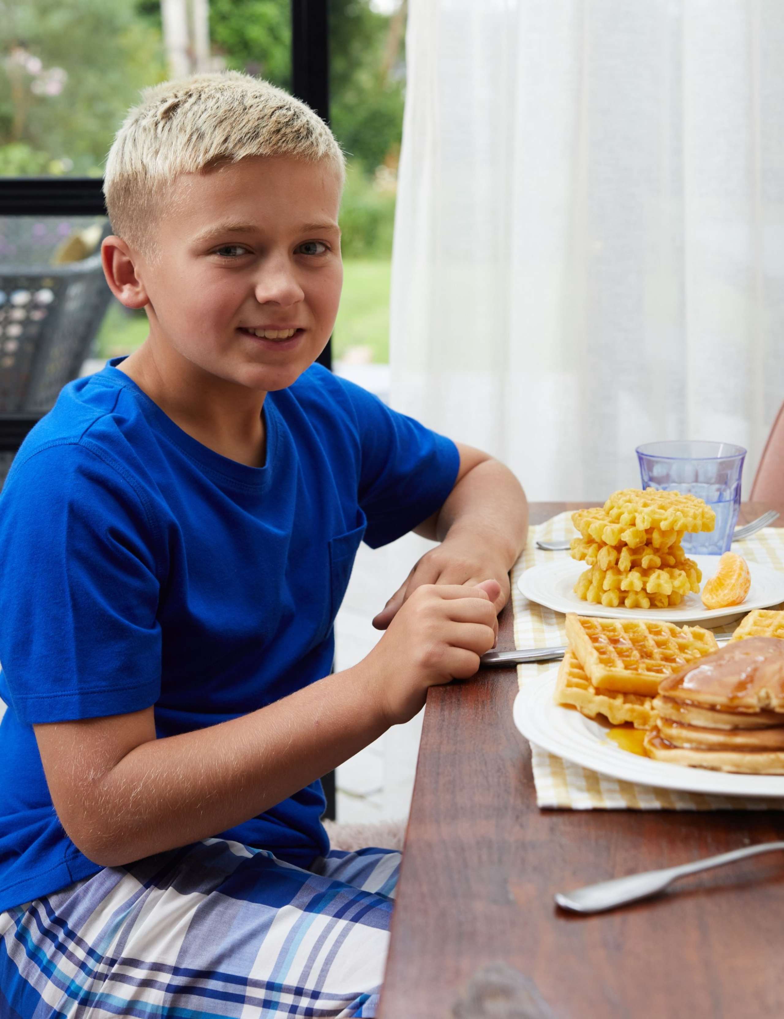 Cotton Modal Checked Pyjamas (2-13 Yrs) 3 of 4