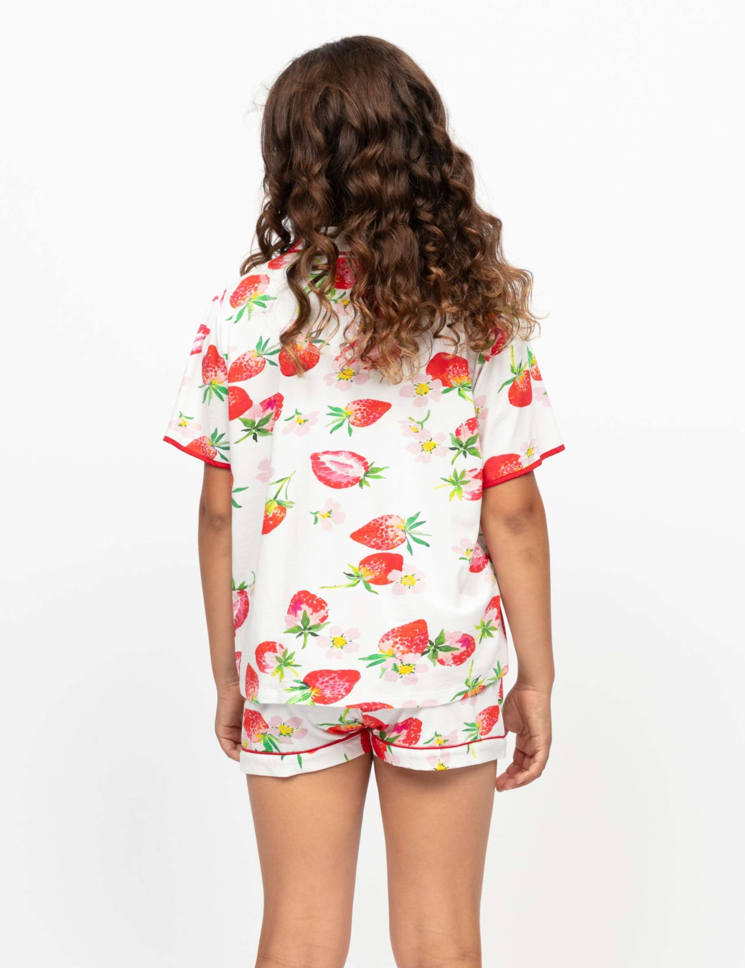 Cotton Modal Strawberry Pyjamas (2-13 Yrs) 3 of 3