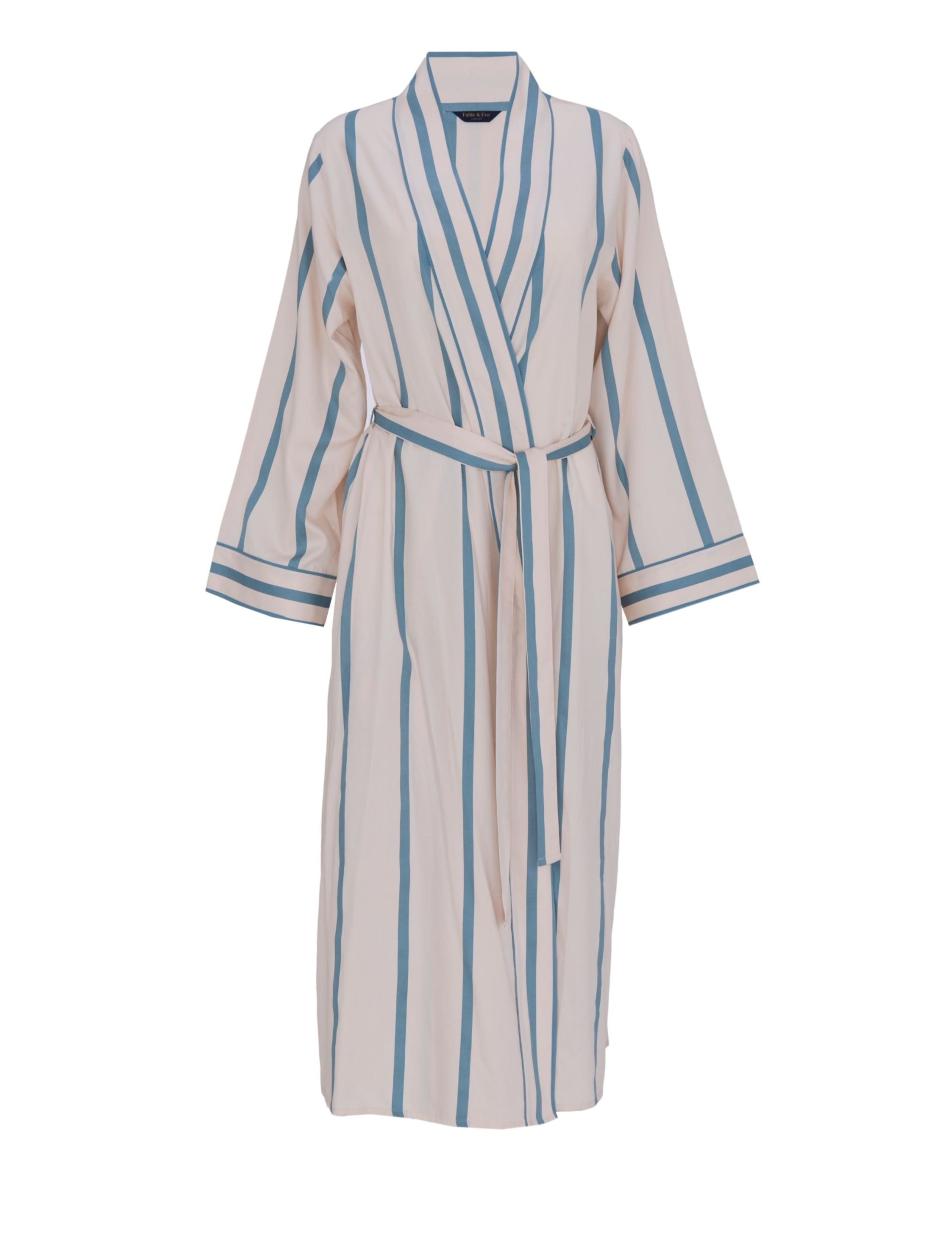 Fable And Eve Cotton Modal Striped Dressing Gown 2 of 3