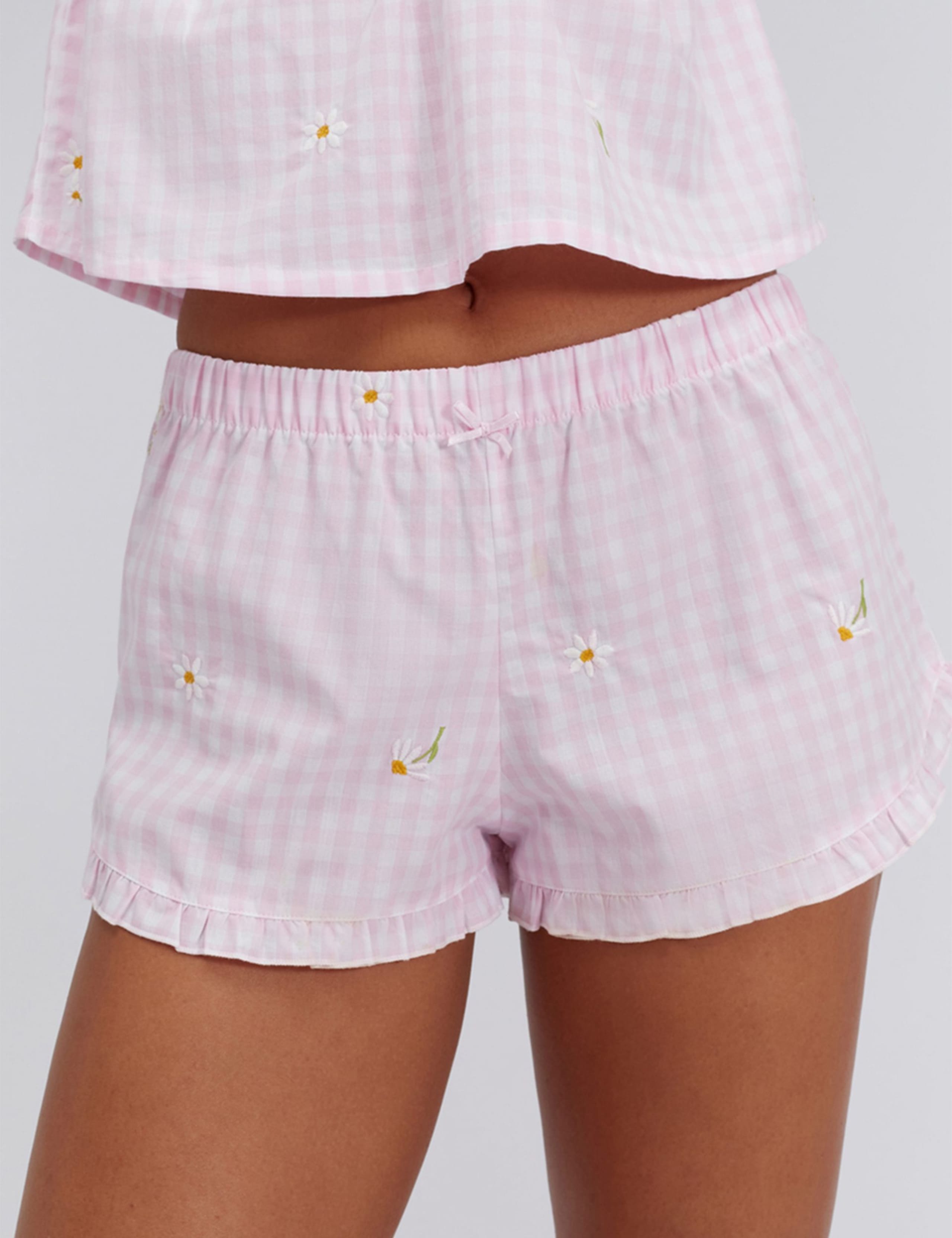 Pure Cotton Daisy Gingham Pyjamas in a Bag 5 of 6