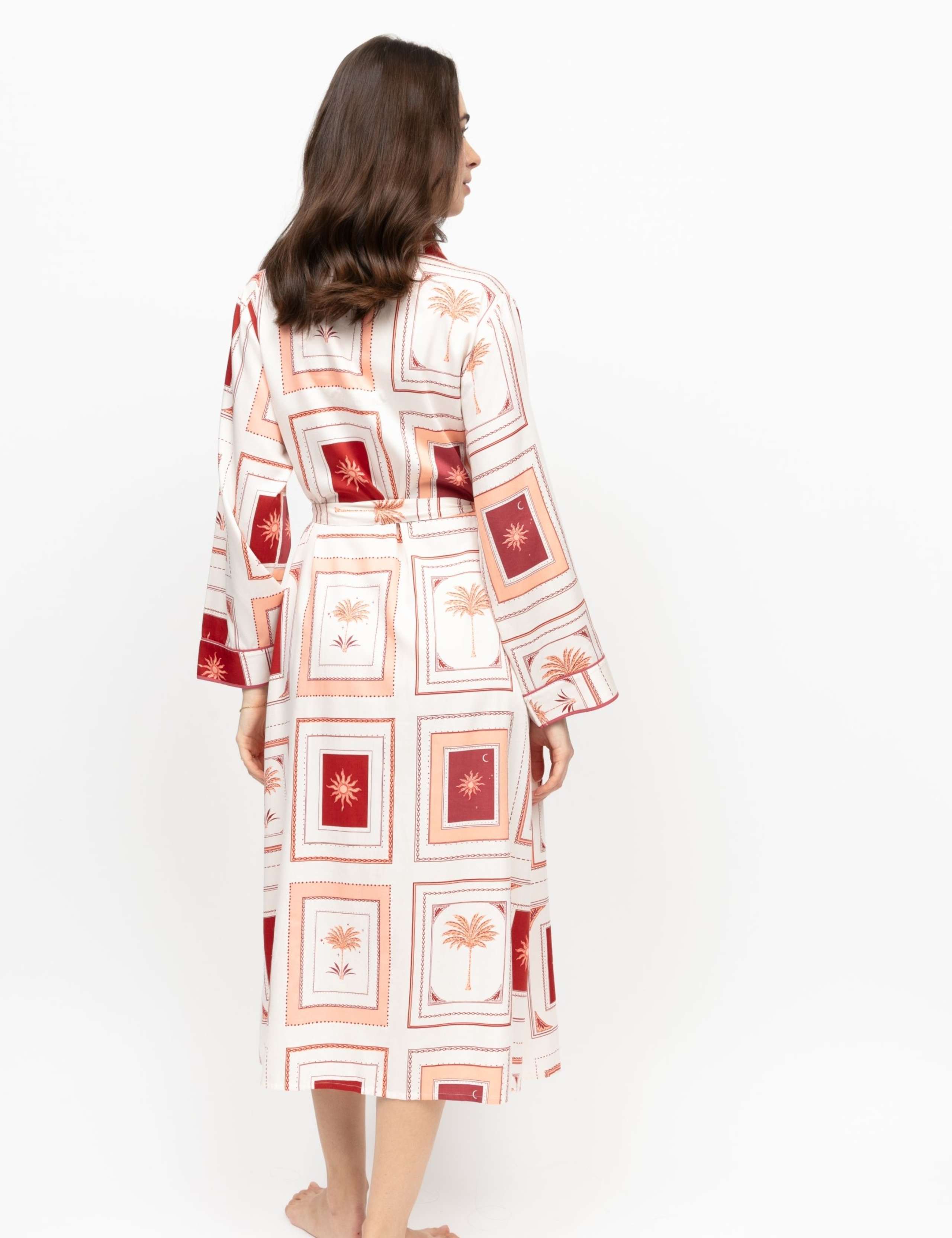 Fable And Eve Cotton Modal Postcard Print Dressing Gown 4 of 4