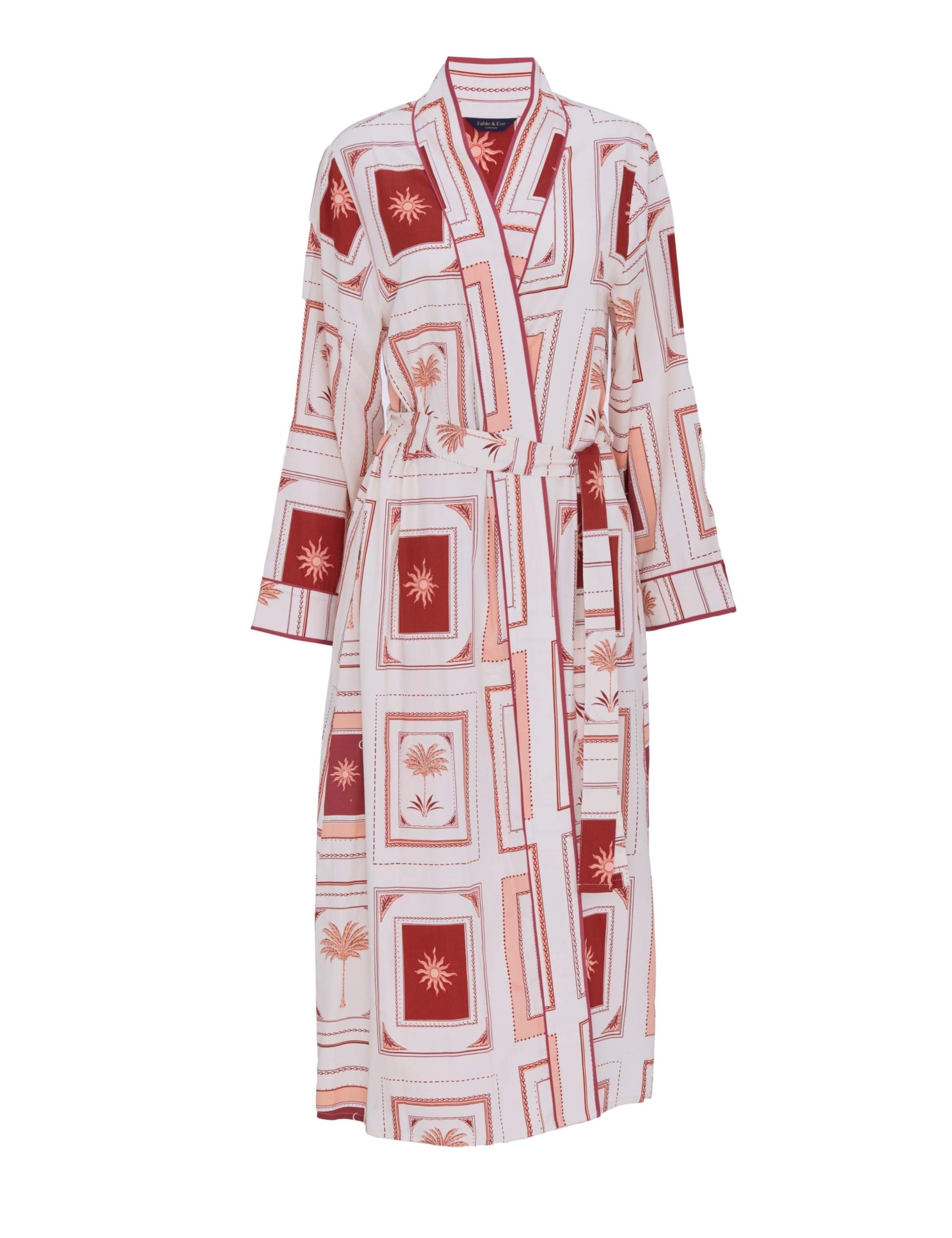Fable And Eve Cotton Modal Postcard Print Dressing Gown 2 of 4