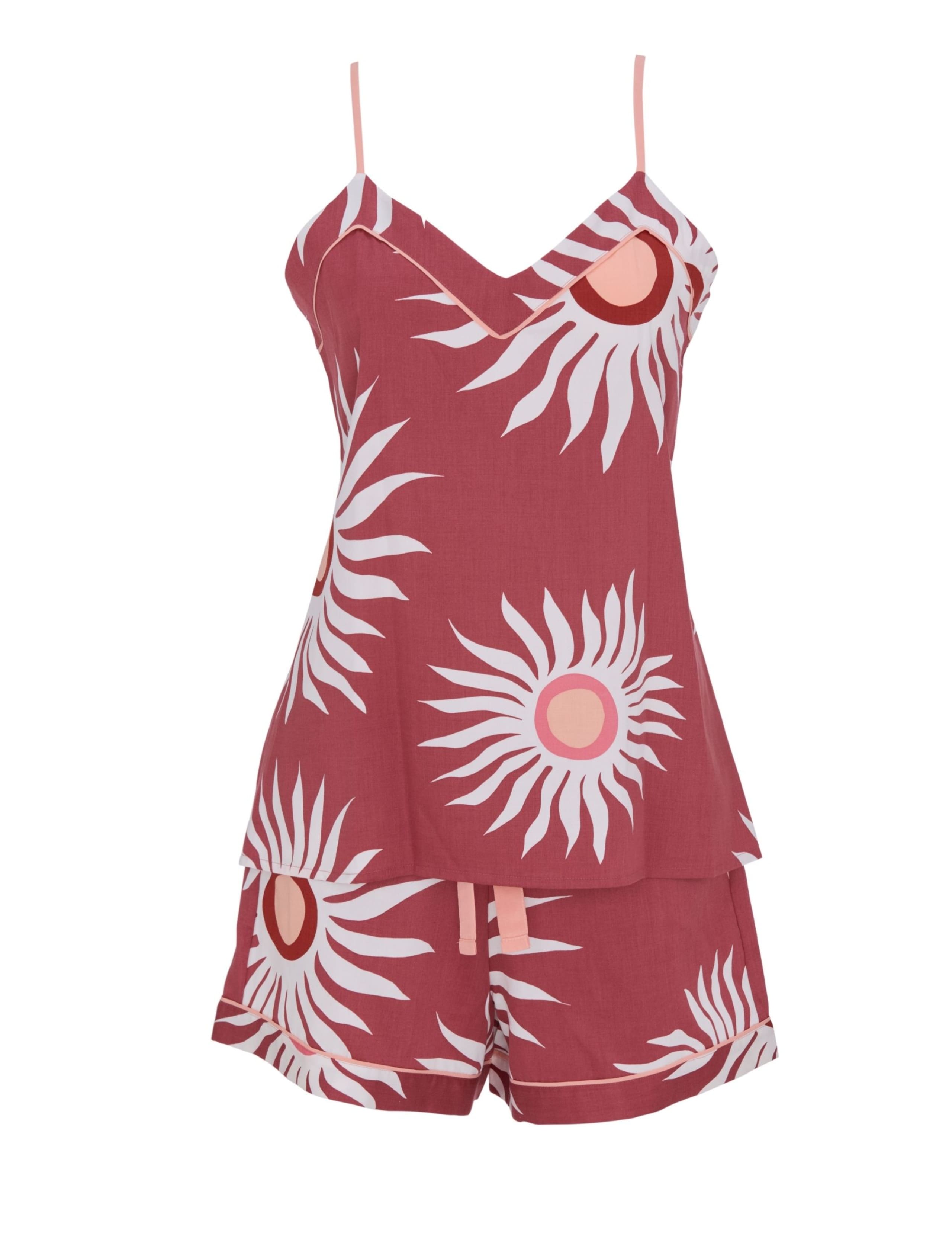 Cotton Modal Abstract Sun Print Shortie Set 2 of 4