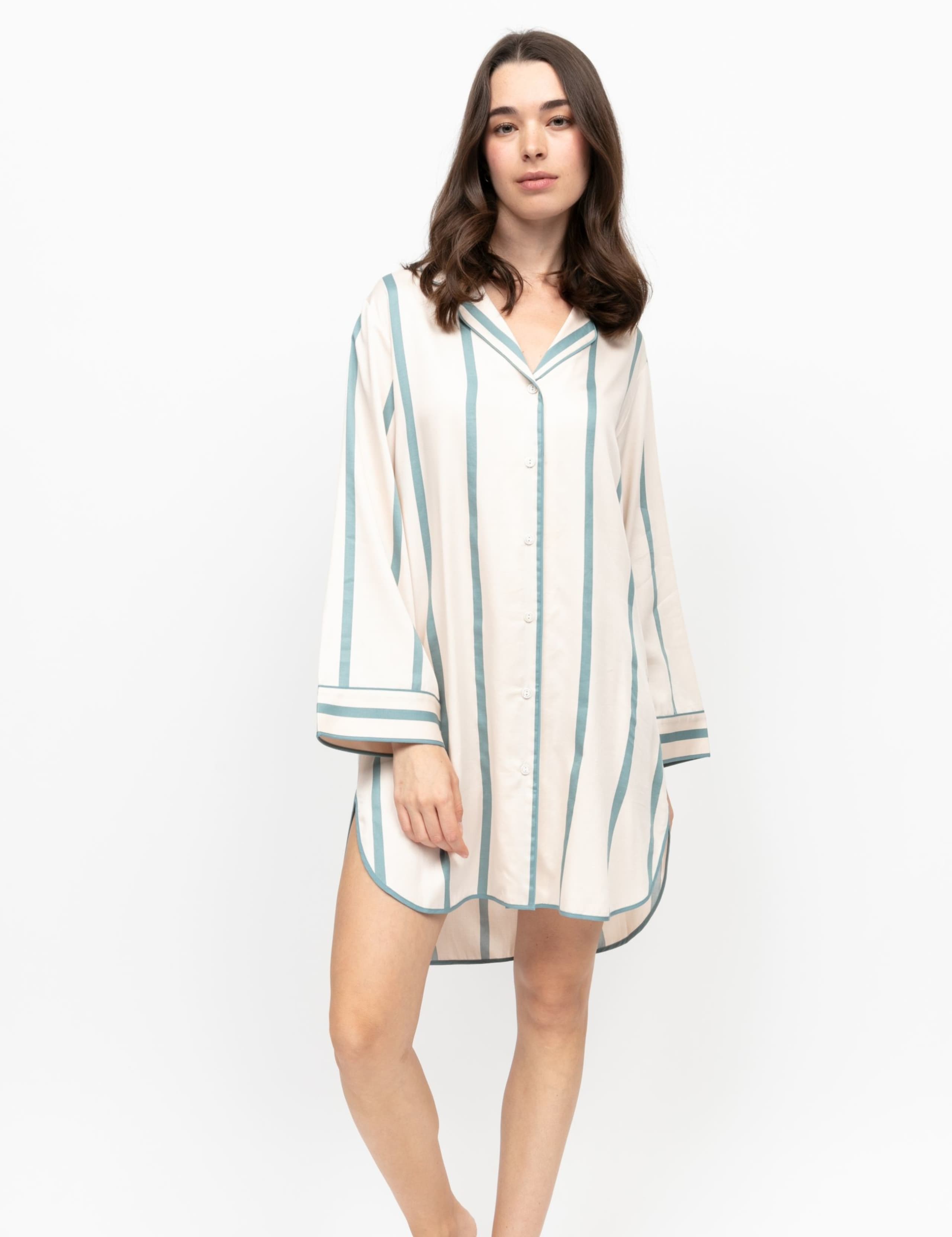 Fable And Eve Cotton Modal Striped Nightshirt 3 of 4