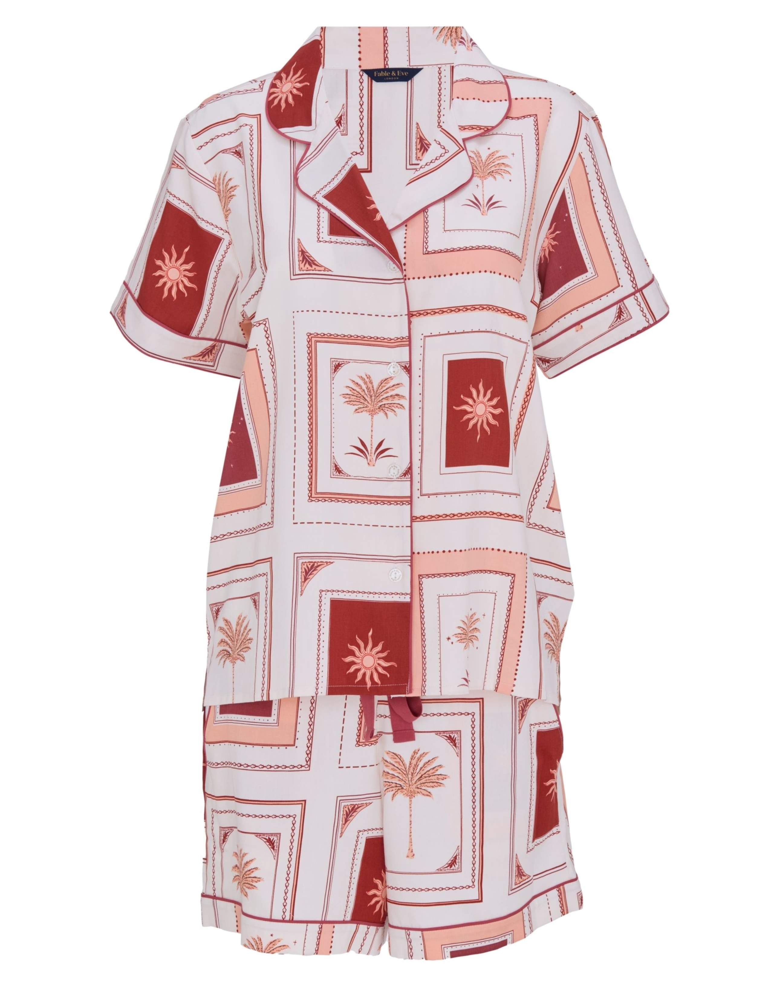 Fable And Eve Cotton Modal Postcard Print Shortie Set 2 of 4