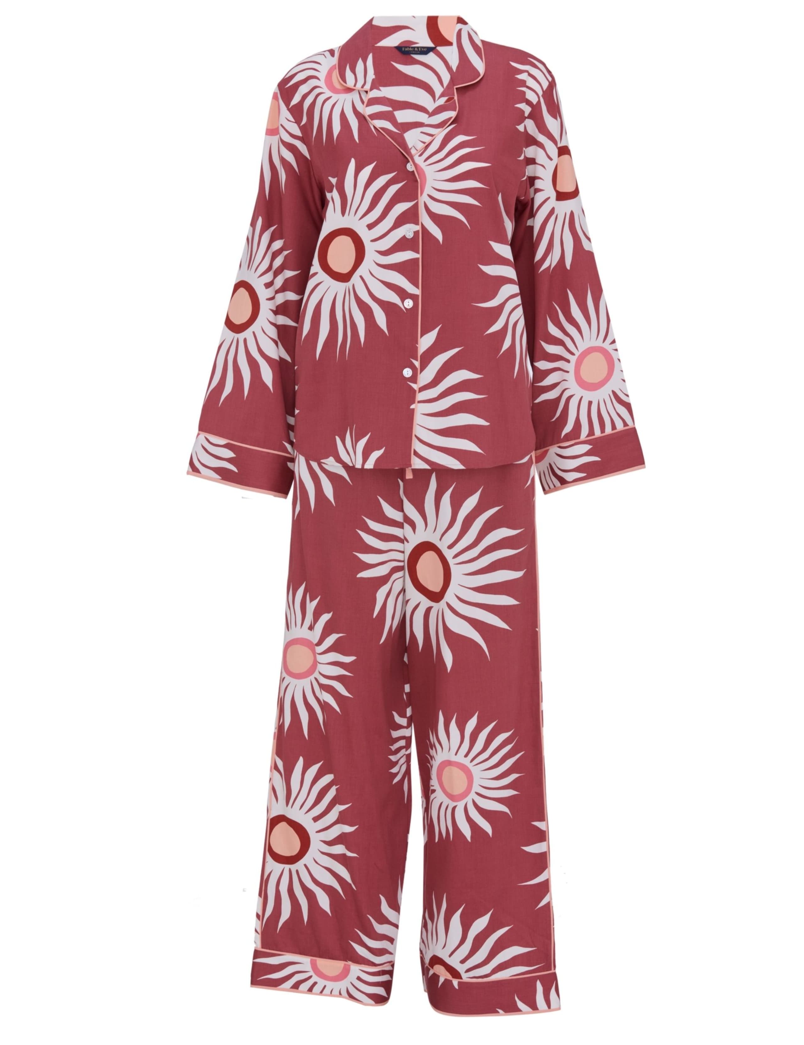 Fable And Eve Abstract Sun Print Wide Leg Pyjama Set 2 of 4