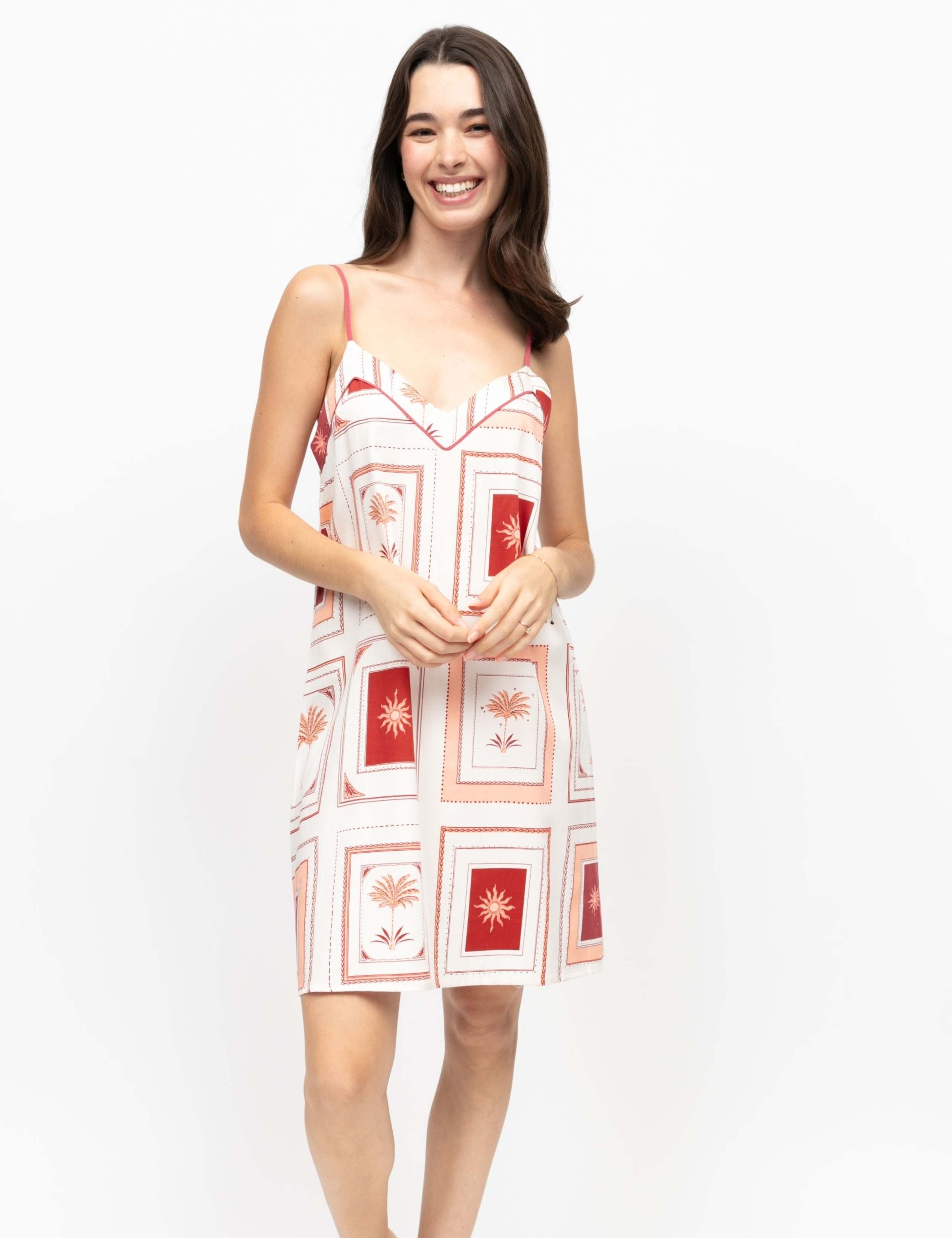 Fable And Eve Cotton Modal Postcard Print Nightdress 3 of 4