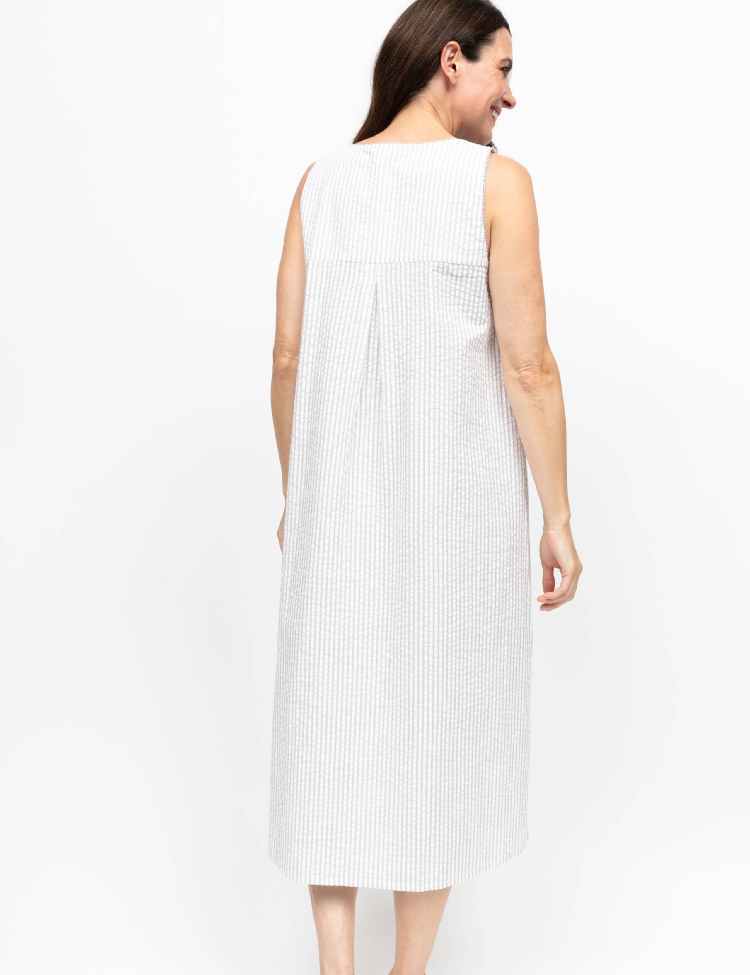 Pure Cotton Seersucker Striped Nightdress 3 of 3