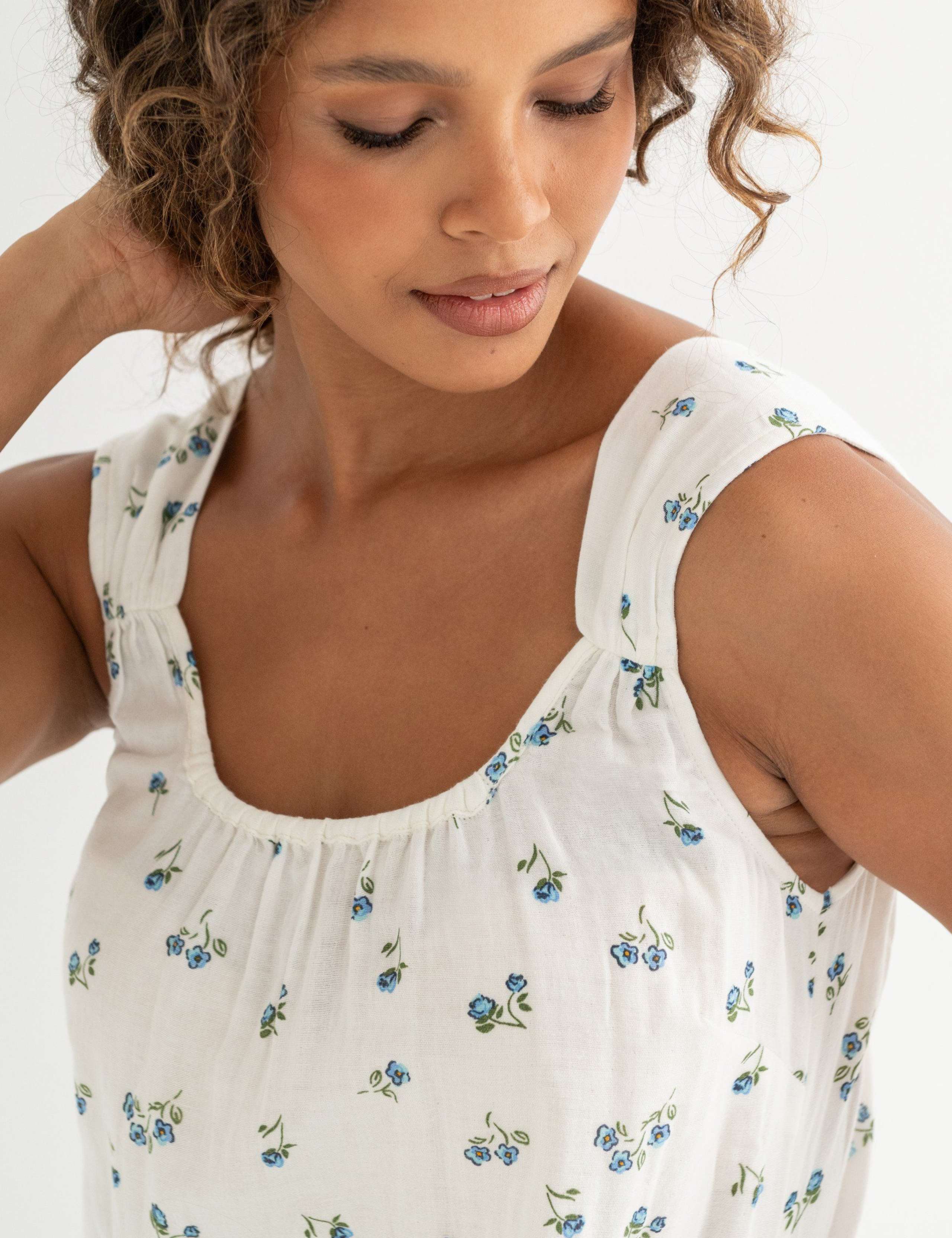 Woven Double Cloth Square Neck Chemise 7 of 8