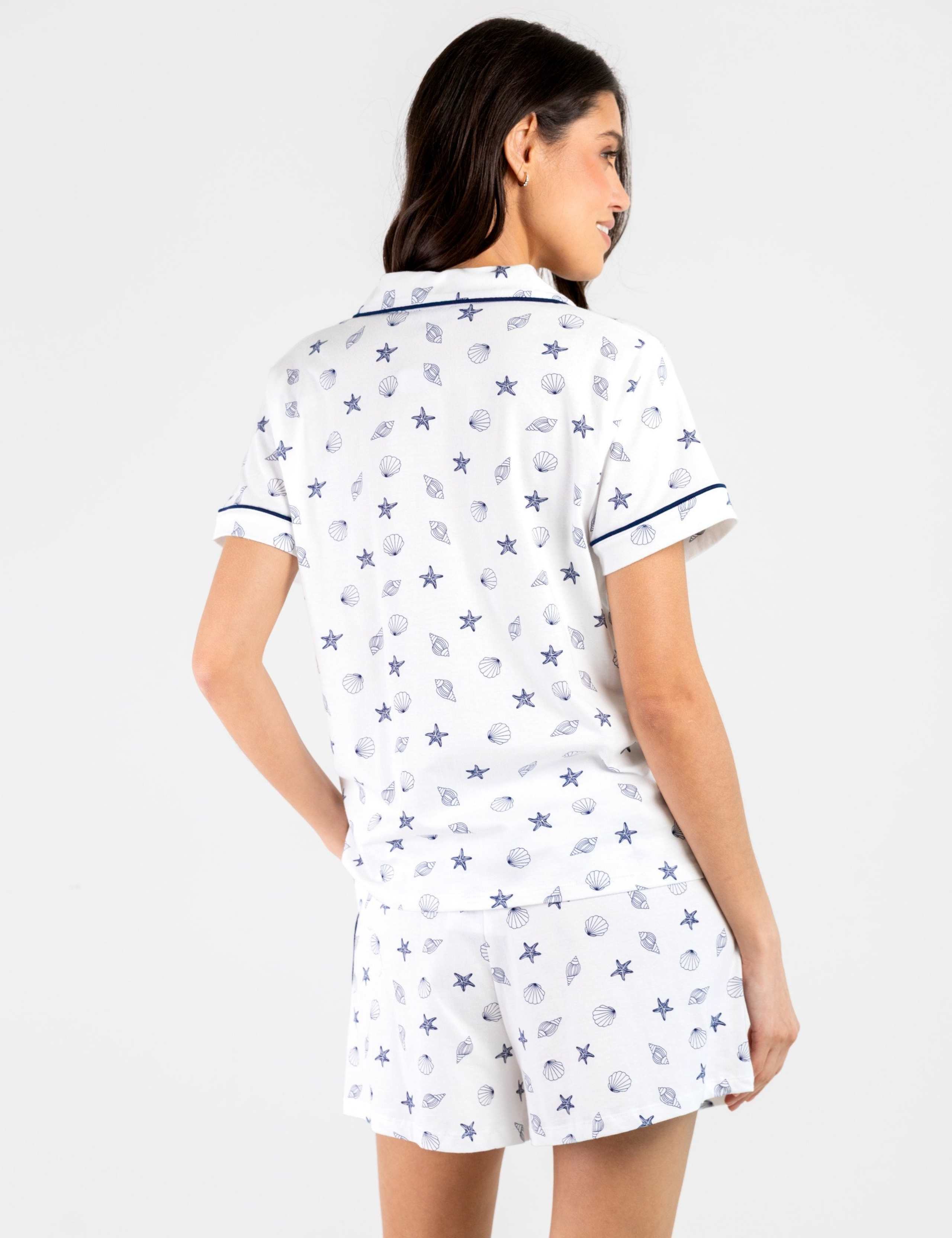 Pure Cotton Shell Print Revere Shortie Set 4 of 9