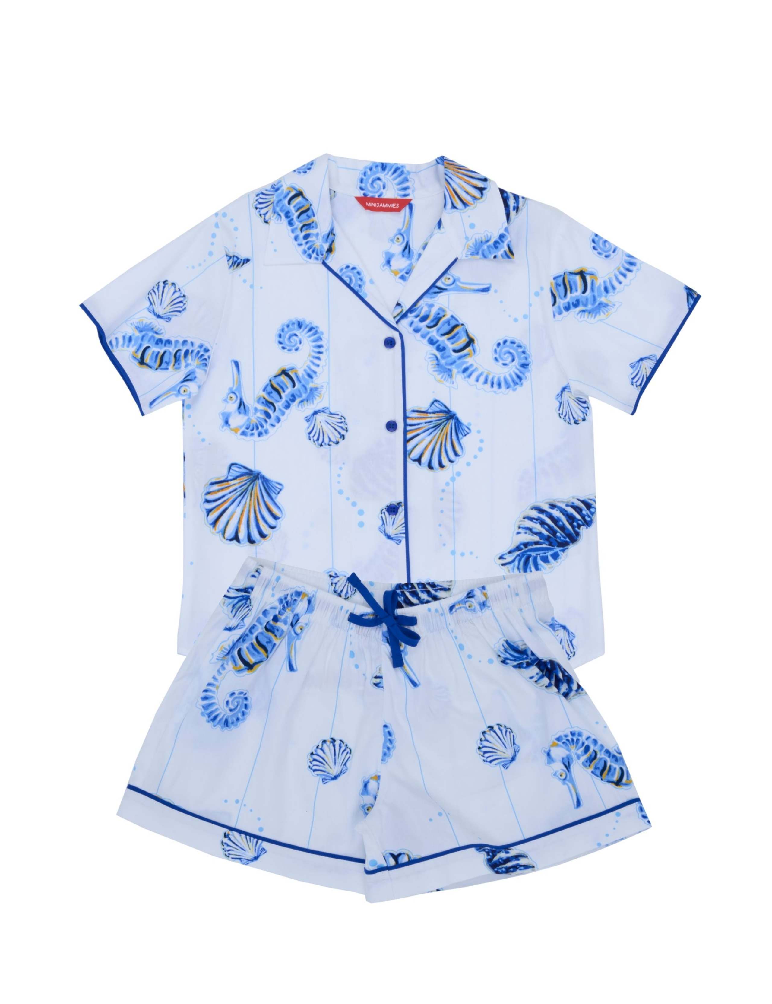 Cotton Modal Seahorse Striped Pyjamas (2-13 Yrs) 2 of 4