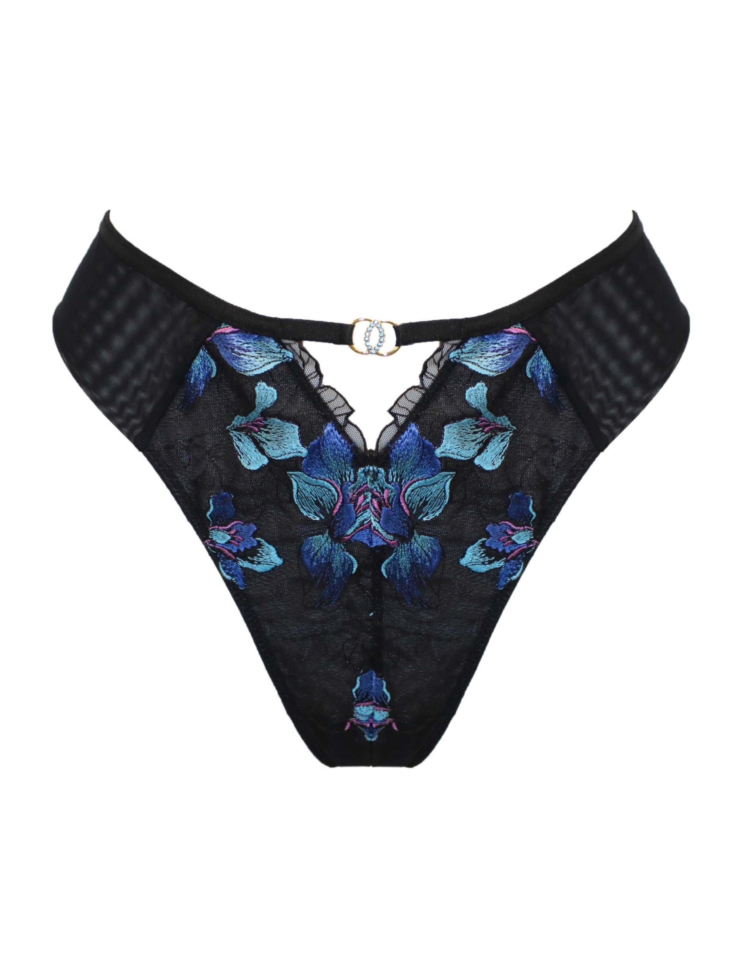 Rhea Embroidered Mesh Thong 2 of 7