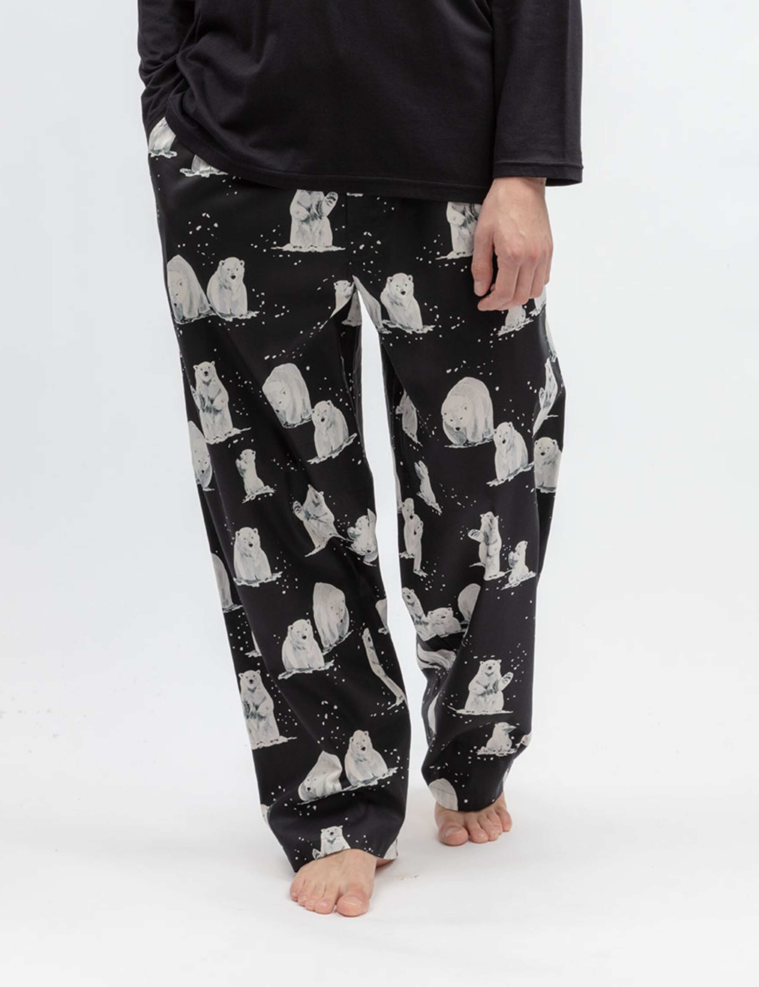 Cotton Modal Polar Bear Family Christmas Pyjama Bottoms 3 of 4