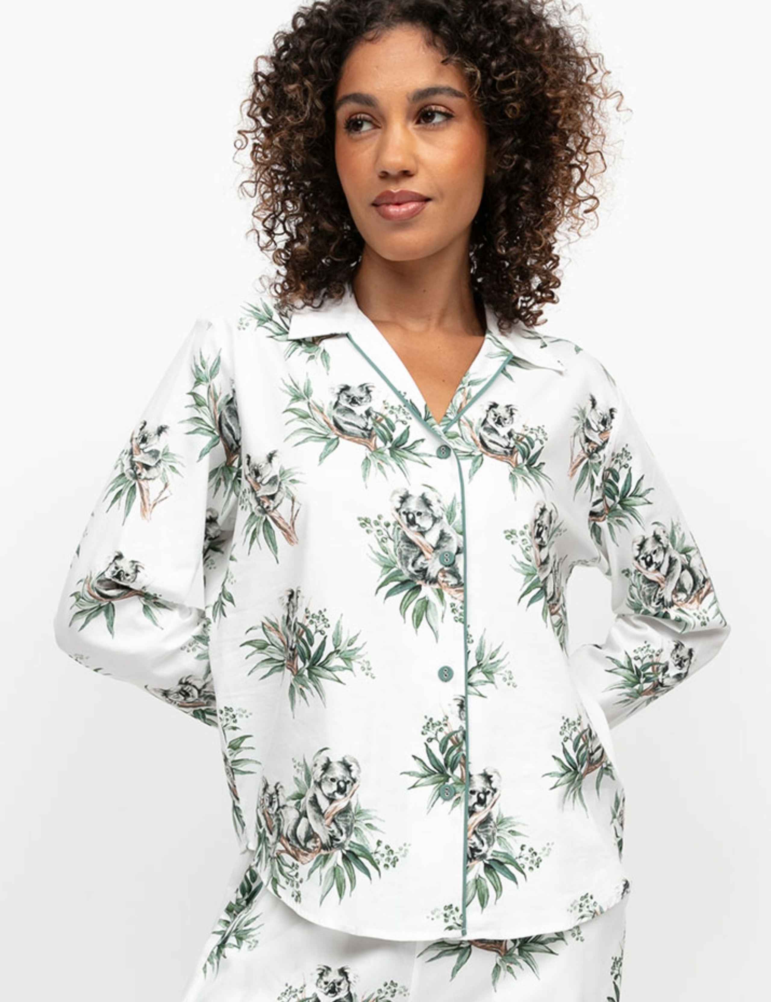 Cotton Modal Koala Print Pyjama Top 1 of 4