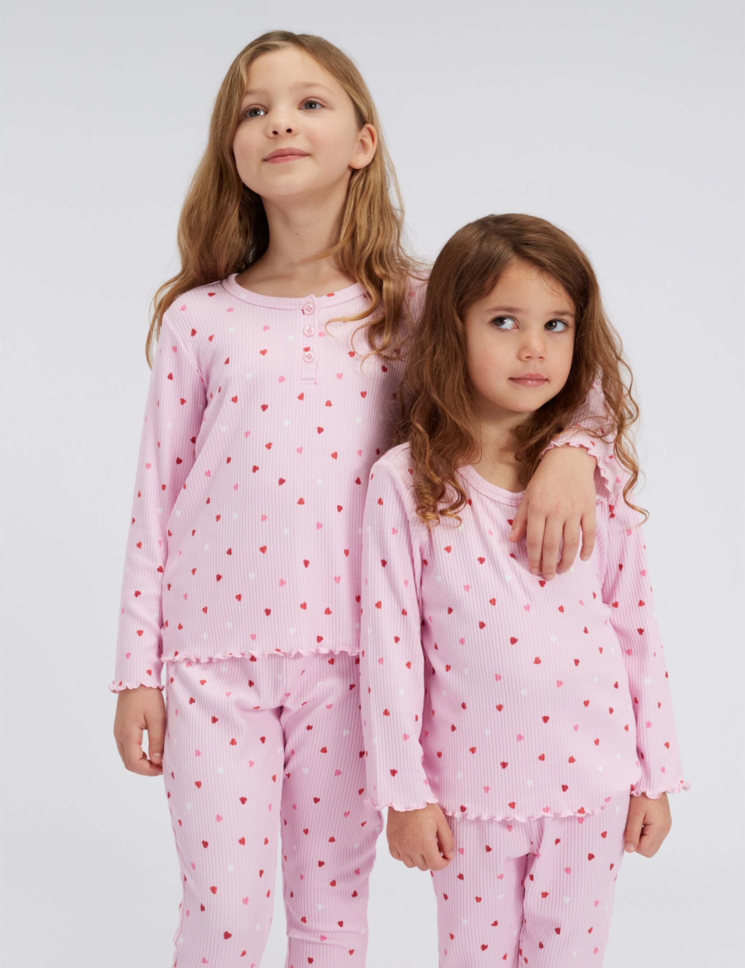 Valentines Ribbed Heart Print Pyjamas (2-12 Yrs) 4 of 5